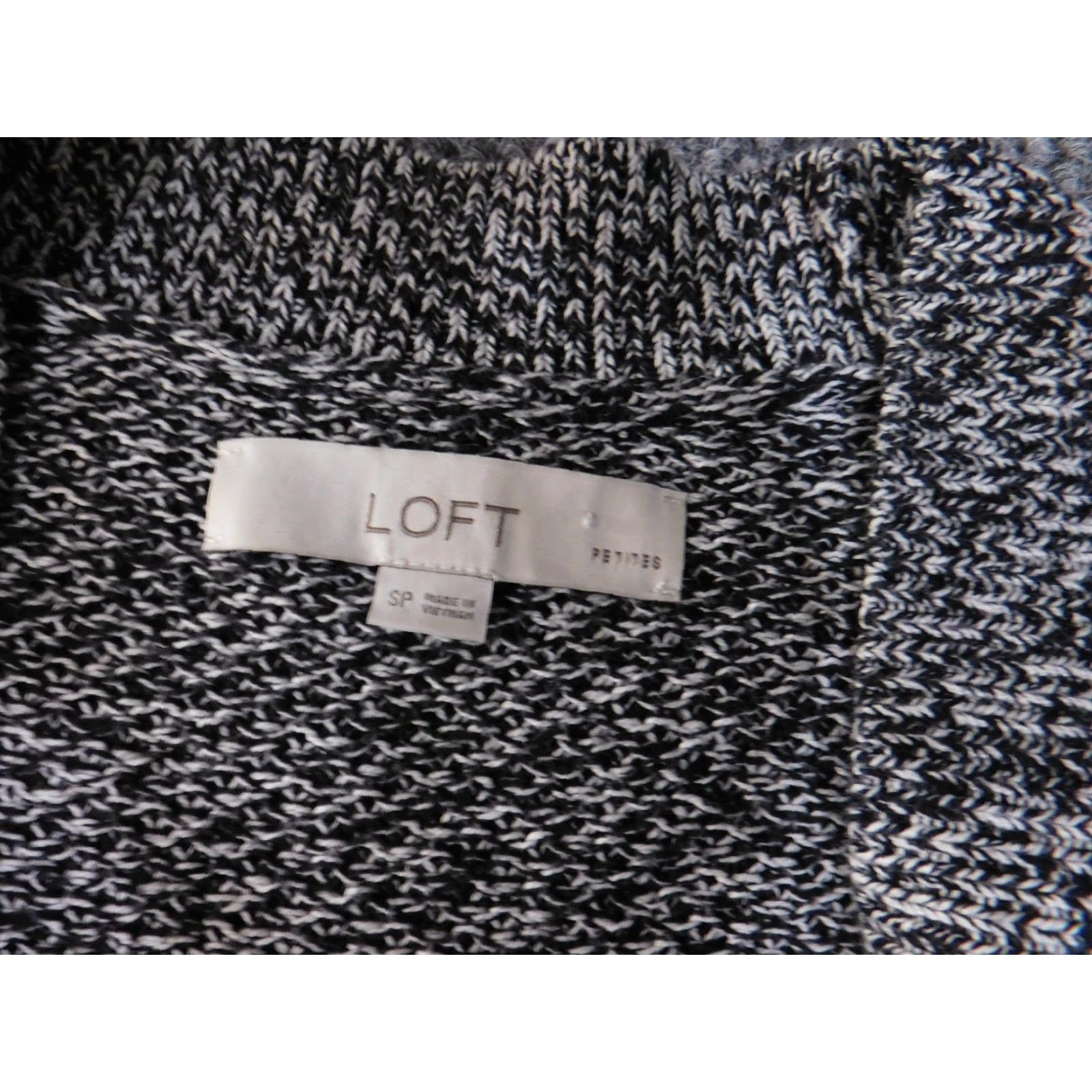Loft LOFT Cardigan Womens Small Black Knit Open Front Acrylic Cotton Crew Neck Long Sleeve Casual Fall Spring Winter Size S / US 4 / IT 40 - 7 Thumbnail