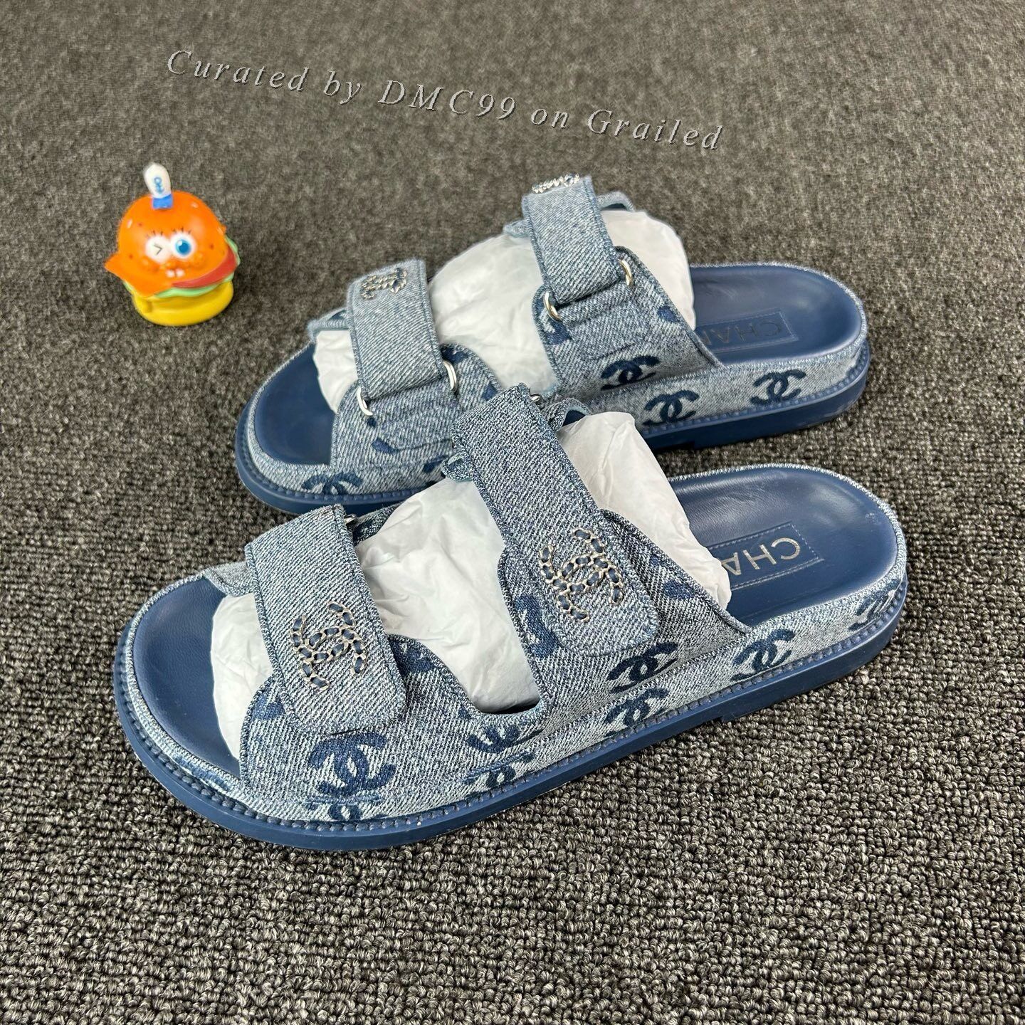 Chanel Chanel 25P Denim Velcro Slippers Size US 5 / IT 35 - 1 Thumbnail