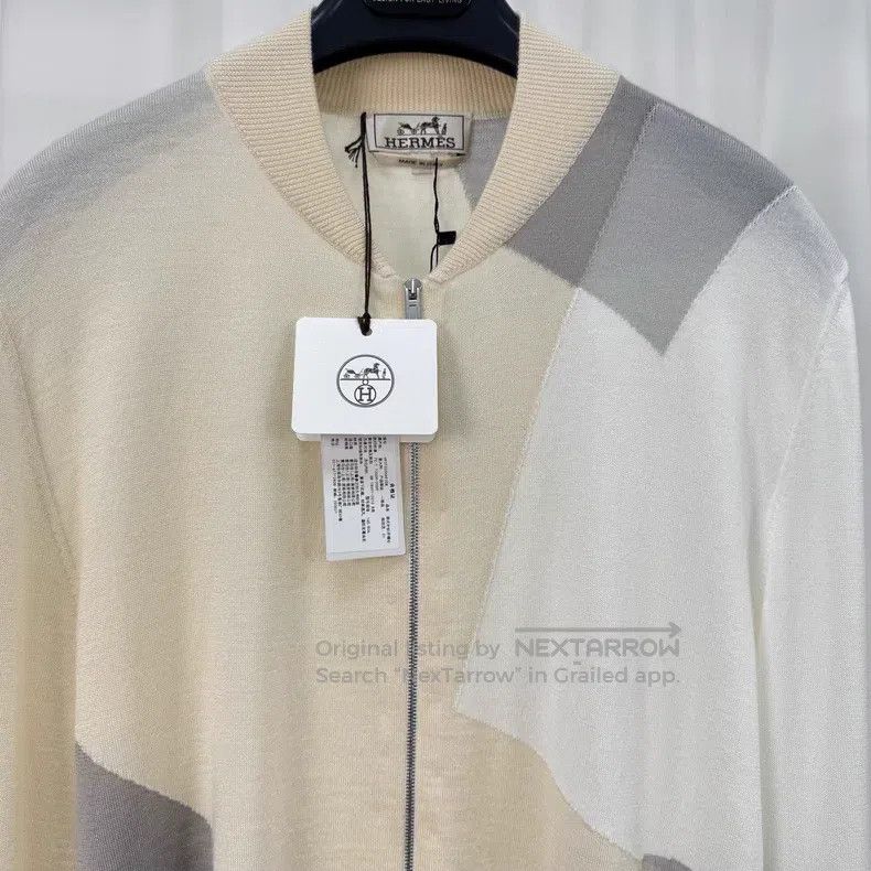 Hermes Hermes Geometric Patchwork Cashmere Zip Knit Jacket Size US S / EU 44-46 / 1 - 3 Thumbnail