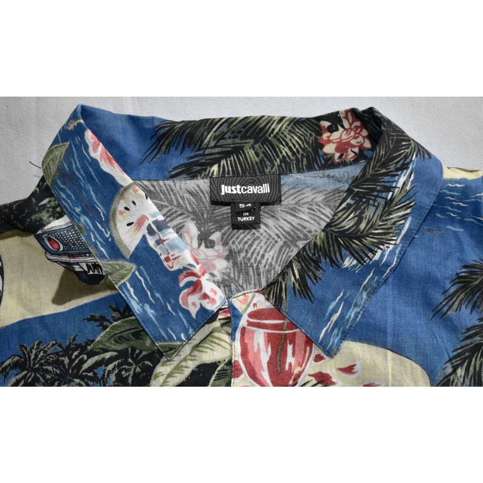 Just Cavalli NWOT JUST CAVALLI Hawaiian Print Short Sleeve Shirt Sz 54 Size US L / EU 52-54 / 3 - 3 Thumbnail