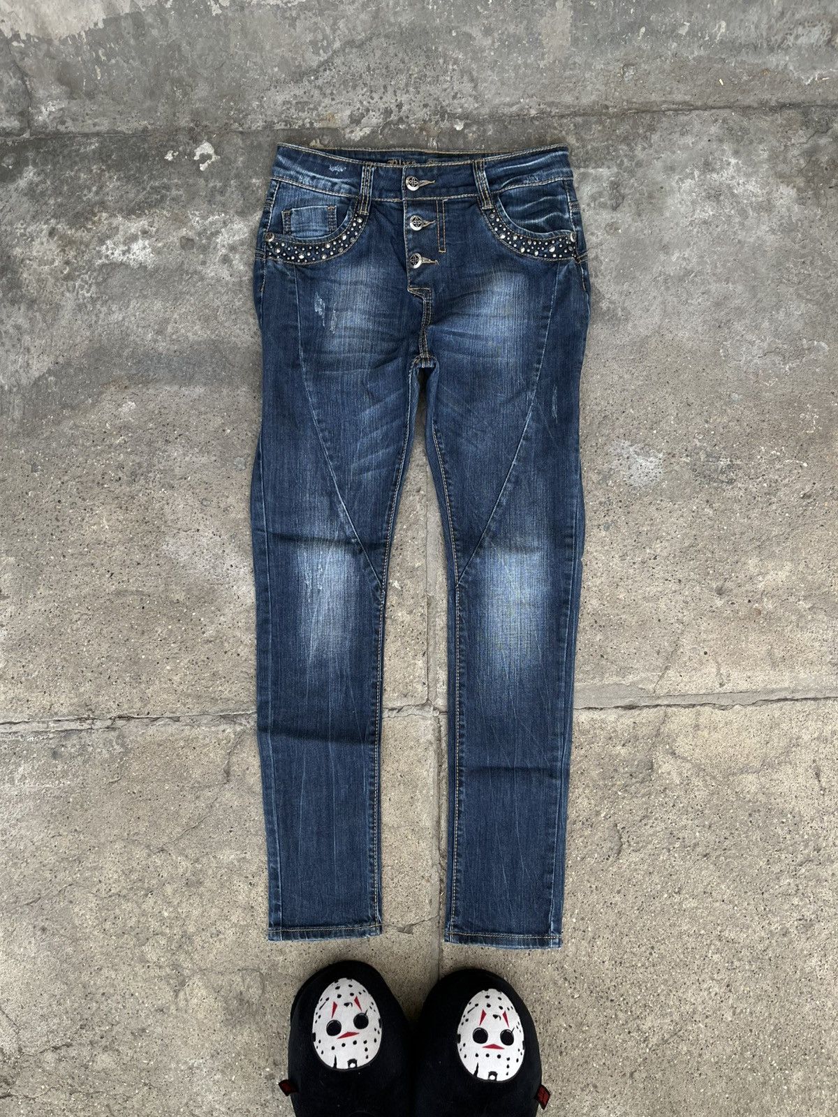 Other [Chrome Hearts Style] Blue Monkey Jeans Size 28" / US 6 / IT 42 - 1 Thumbnail