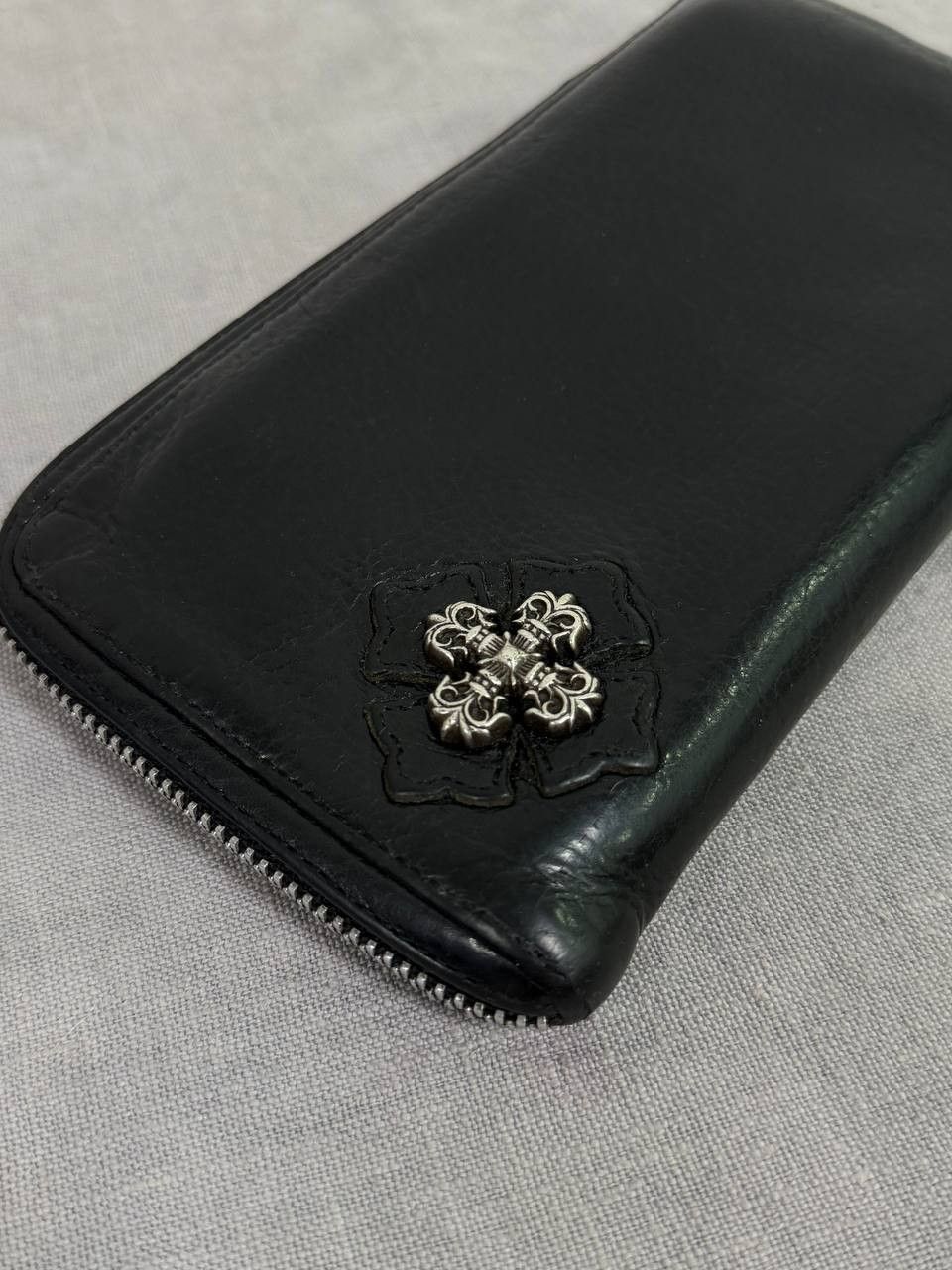 Chrome Hearts Filigree Plus Cross Embellished Cross Patch Long Zip Wallet Size ONE SIZE - 3 Thumbnail