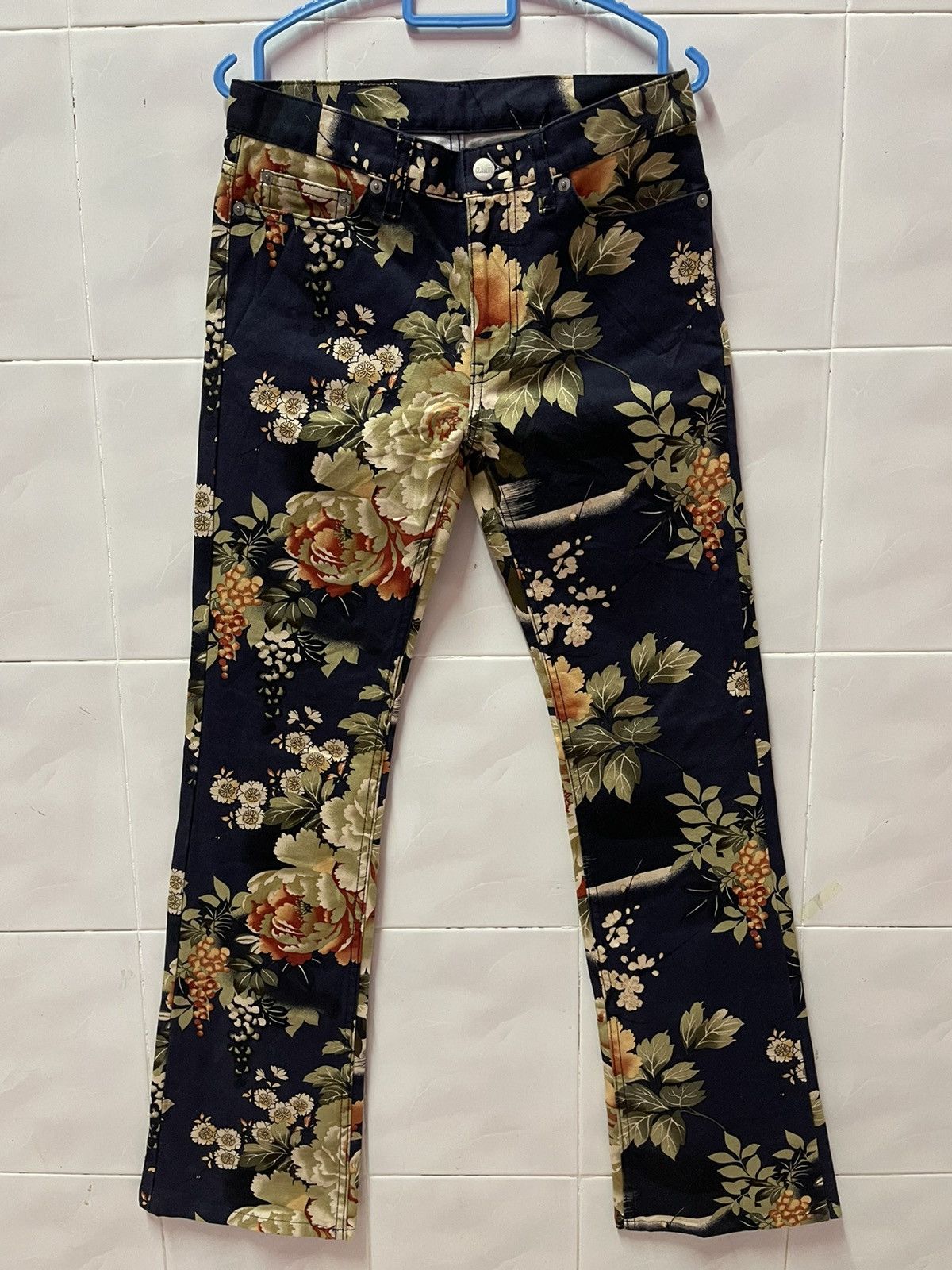 image of Japanesebrand X Glamdy Floral Denim Jeans, Men's (Size 28)