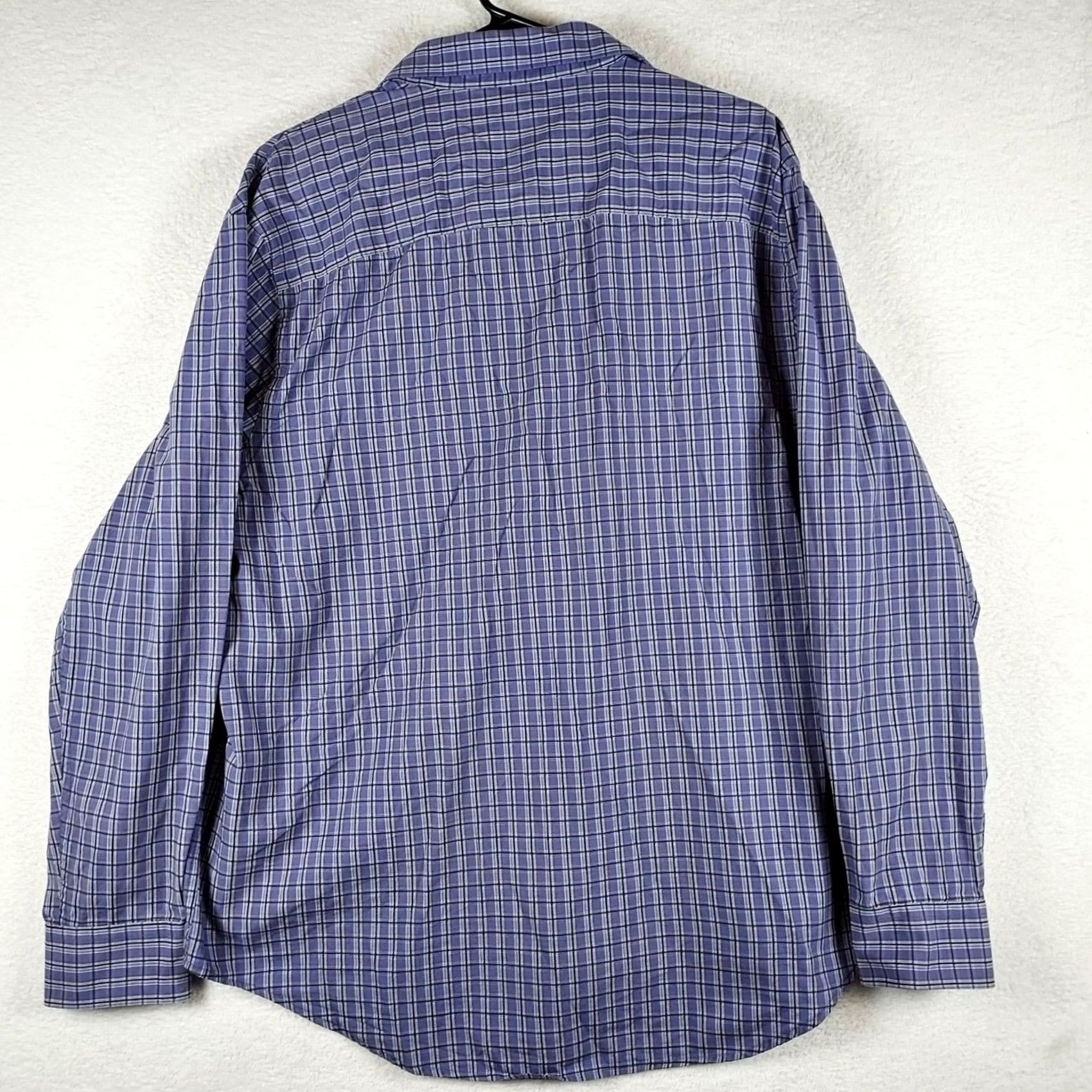Perry Ellis Perry Ellis XL Men’s Plaid Button-Front Shirt Blue Long Sleeve Cotton Blend Casual Size US XL / EU 56 / 4 - 7 Thumbnail