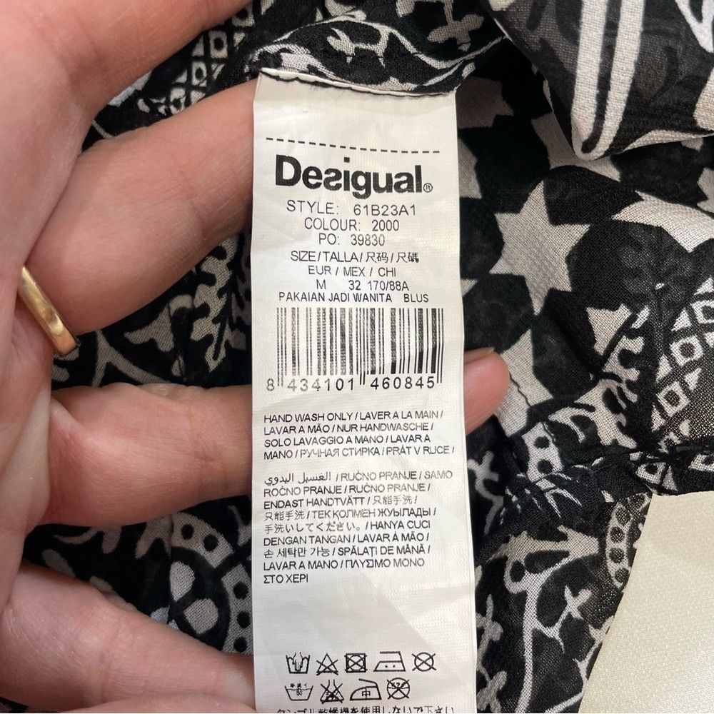 Desigual New Desigual Sleeveless Black White Embroidered Top Size M Size M / US 6-8 / IT 42-44 - 8 Thumbnail