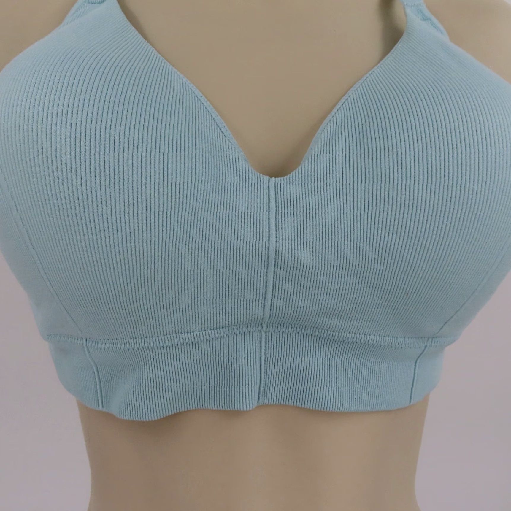 Vintage Maidenform Bralette XL Wireless Stretch Rib Solid Blue DM2303 Bra Womens Size ONE SIZE - 3 Thumbnail