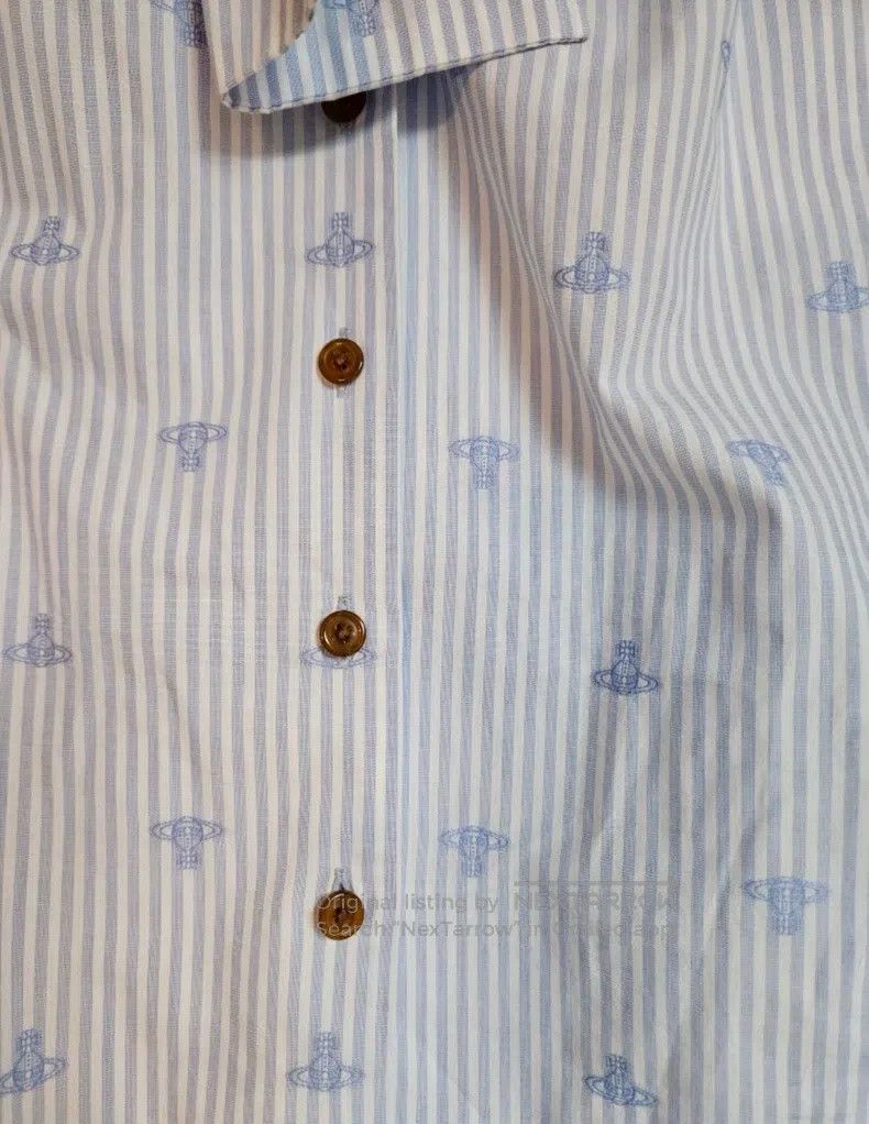 Vivienne Westwood Vivienne Westwood Sky Blue Striped Bow Blouse Size S / US 4 / IT 40 - 4 Thumbnail