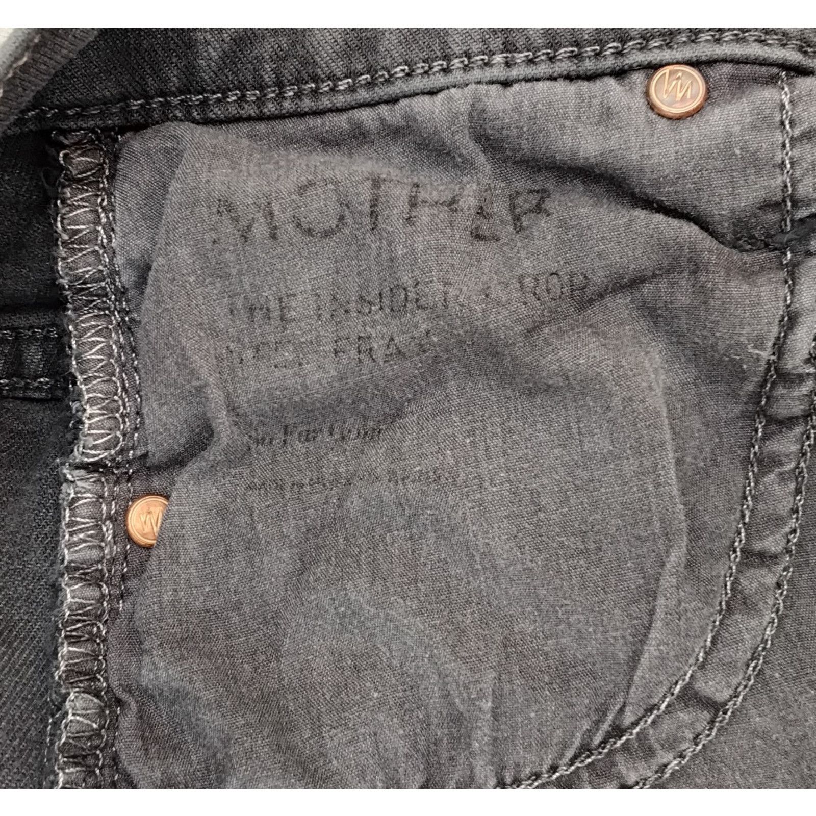MOTHER Mother the Insider Crop Jeans Women's 25x24 Gray Faded Black Size 25" / US 0 / IT 36 - 7 Thumbnail
