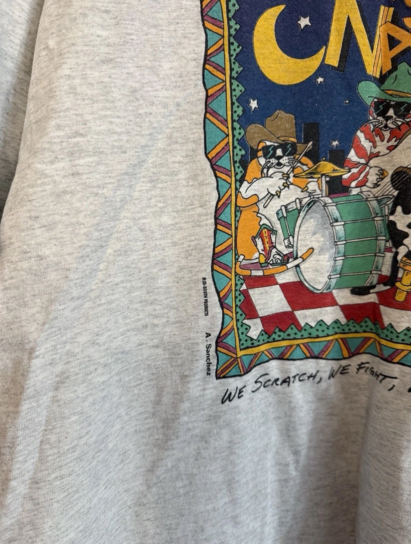 Hanes Vintage Tshirt Nashville Cats 1992 Hanes USA Made Sz XL Size US XL / EU 56 / 4 - 4 Thumbnail
