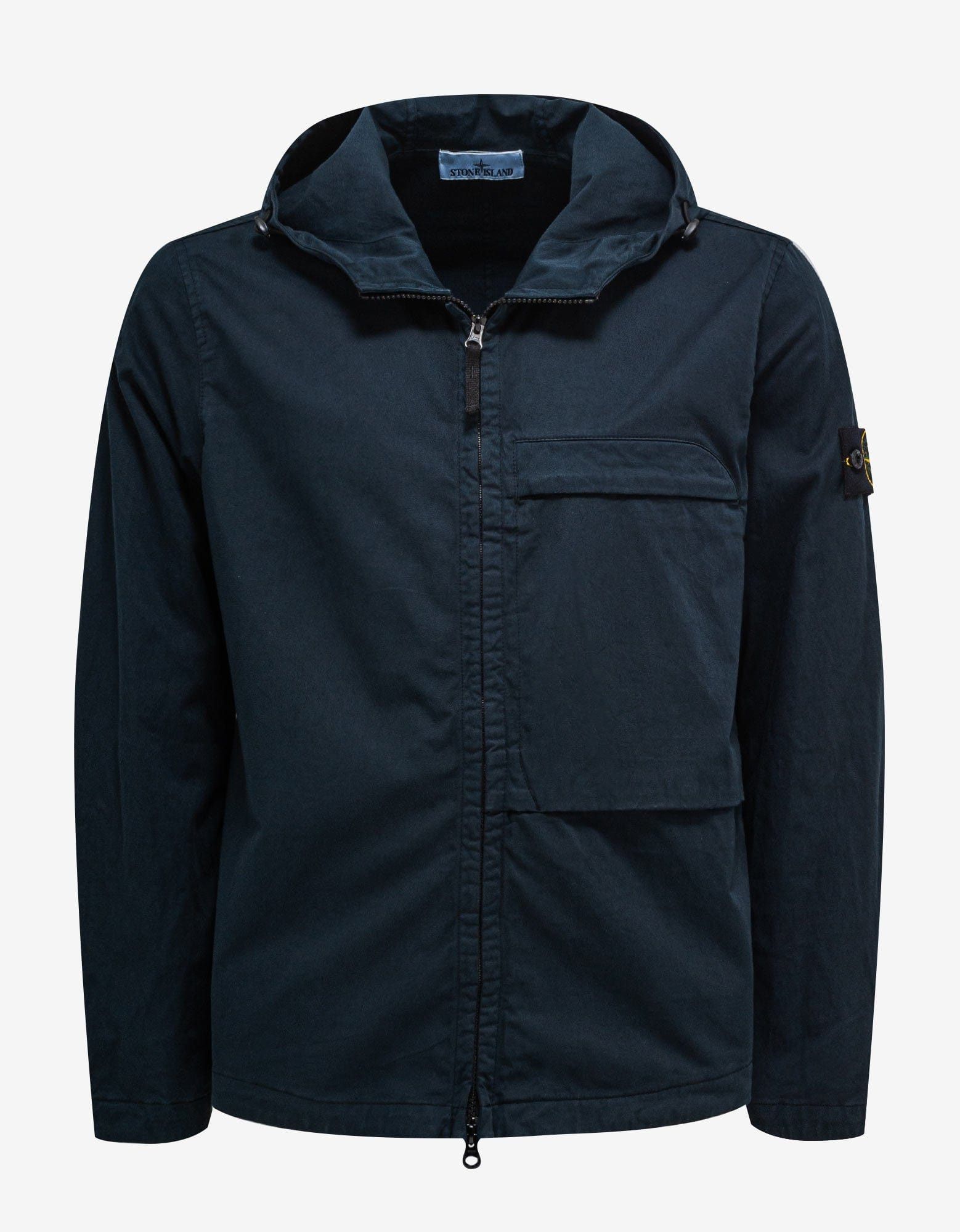 image of Stone Island Blue Hooded Overshirt, Men's (Size XL)