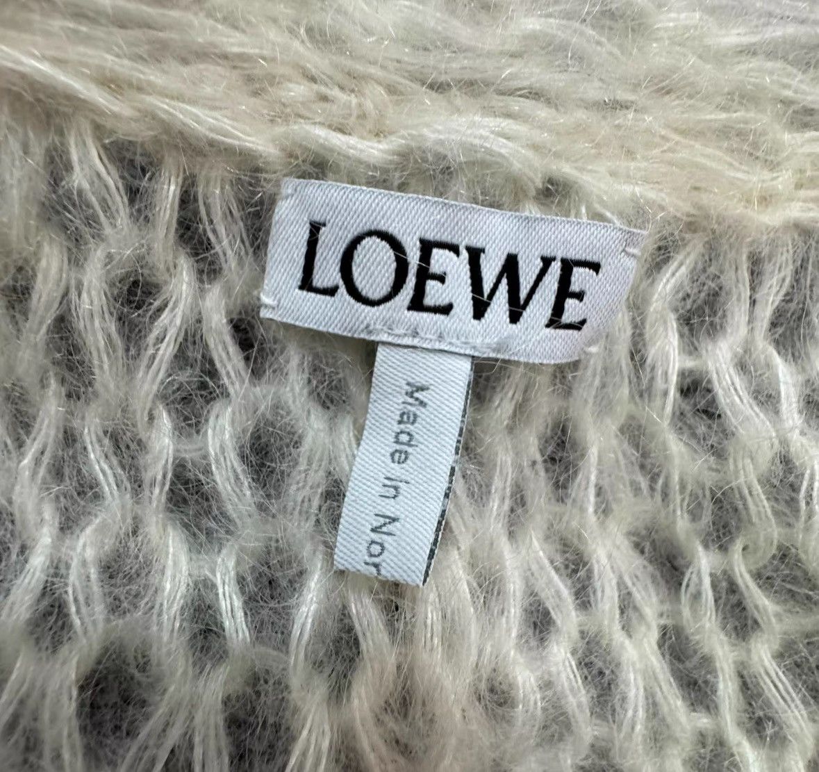 Loewe Loewe White knit cardigan, big logo design Size XS / US 0-2 / IT 36-38 - 6 Thumbnail