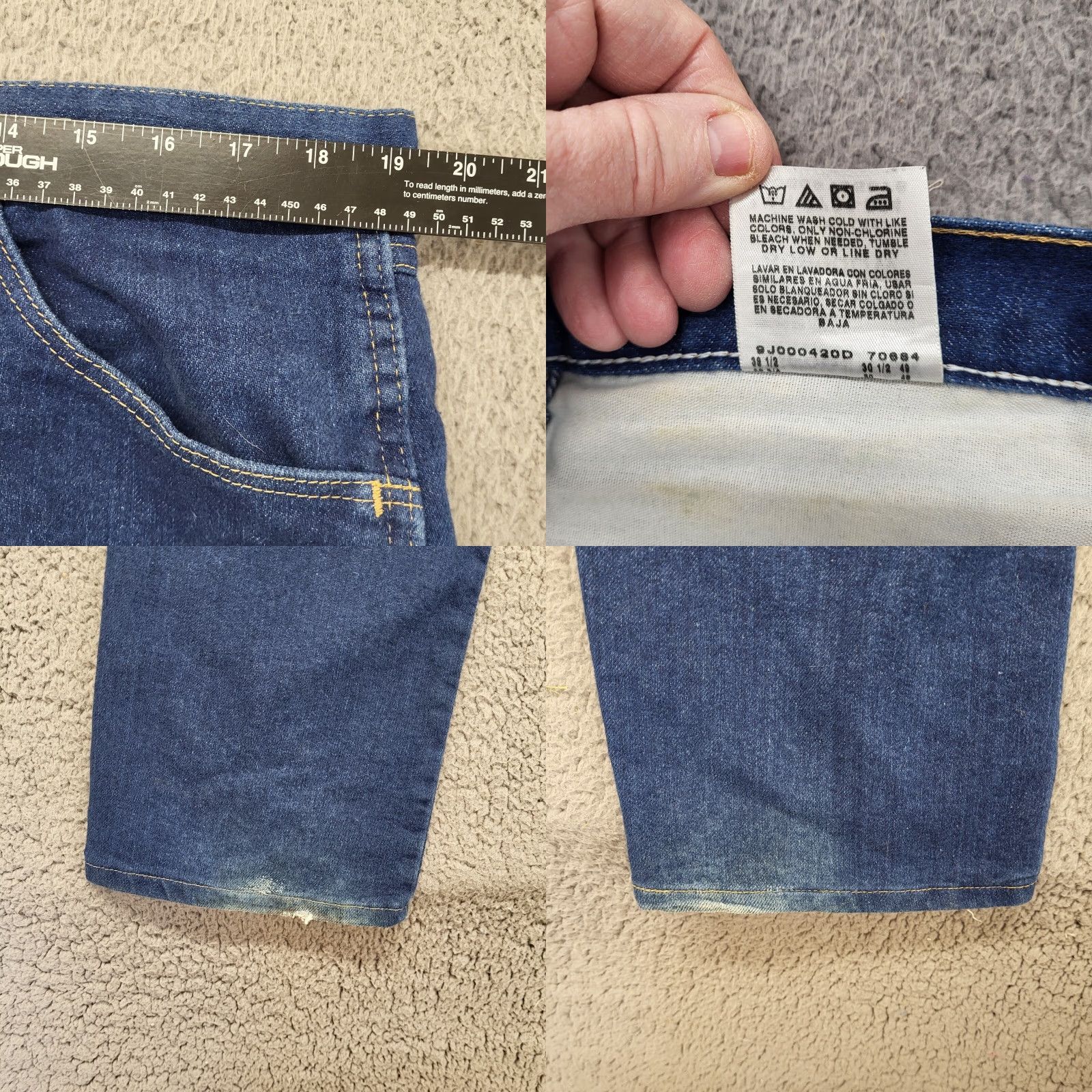 Wrangler Wrangler Mens Jeans Regular Fit Denim Dark Wash Straight Leg 38x30 85900DW Size US 38 / EU 54 - 8 Thumbnail