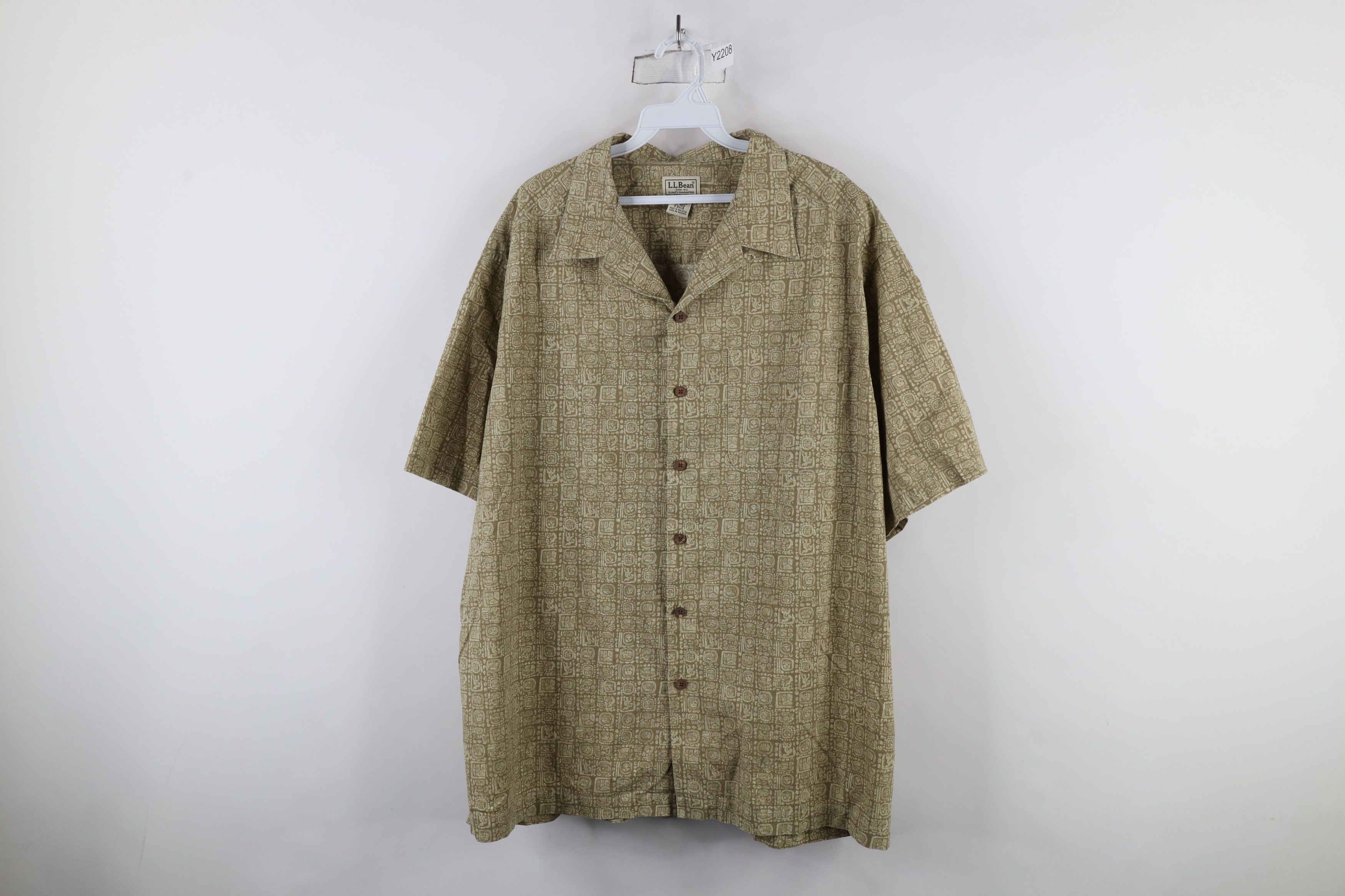 L.L. Bean × Vintage Vintage 90s LL Bean Geometric Looped Collar Button Shirt Size US XL / EU 56 / 4 - 1 Thumbnail