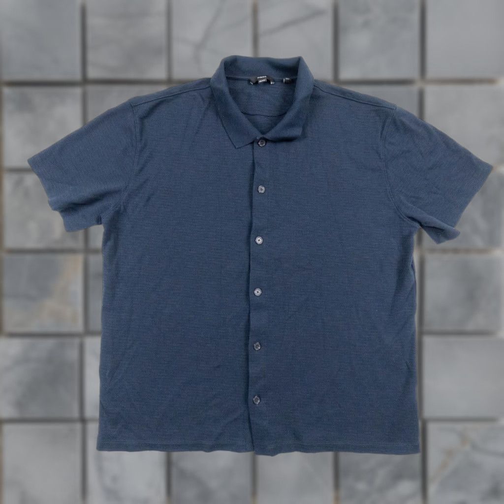 Vince Vince Shirt Mens 2XL Blue Button Down Short Sleeve Knit Luxury Collared Shirt Size US XXL / EU 58 / 5 - 1 Thumbnail