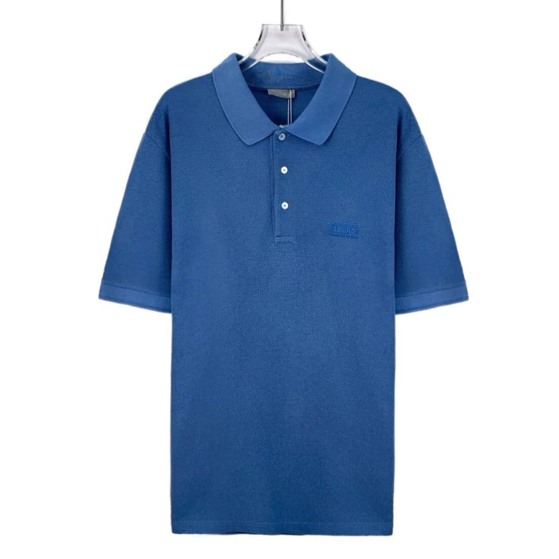Dior Dior Blue Logo Embroidered Cotton Polo Size US XL / EU 56 / 4 - 1 Thumbnail