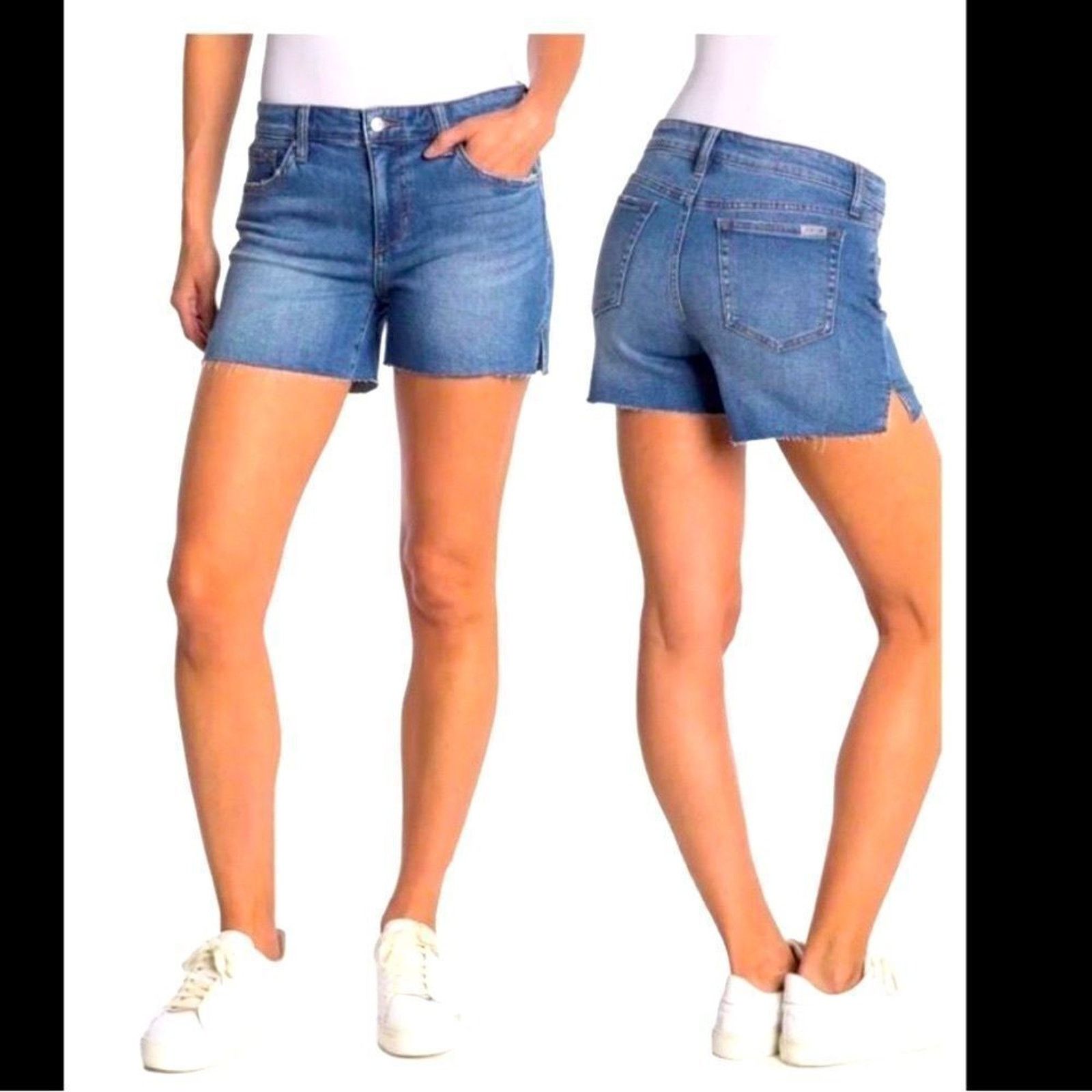 Joe's NWT Joe’s Jeans Distressed Cut Off Shorts Size 23 slit sides Size 23" - 3 Thumbnail