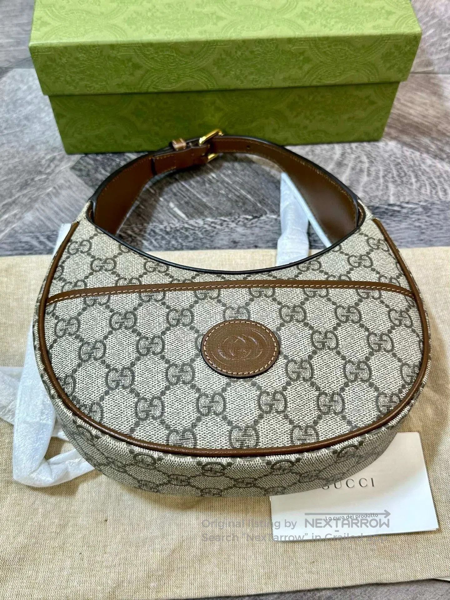 Gucci Gucci GG Monogram Leather Moon Bag. Size ONE SIZE - 3 Thumbnail