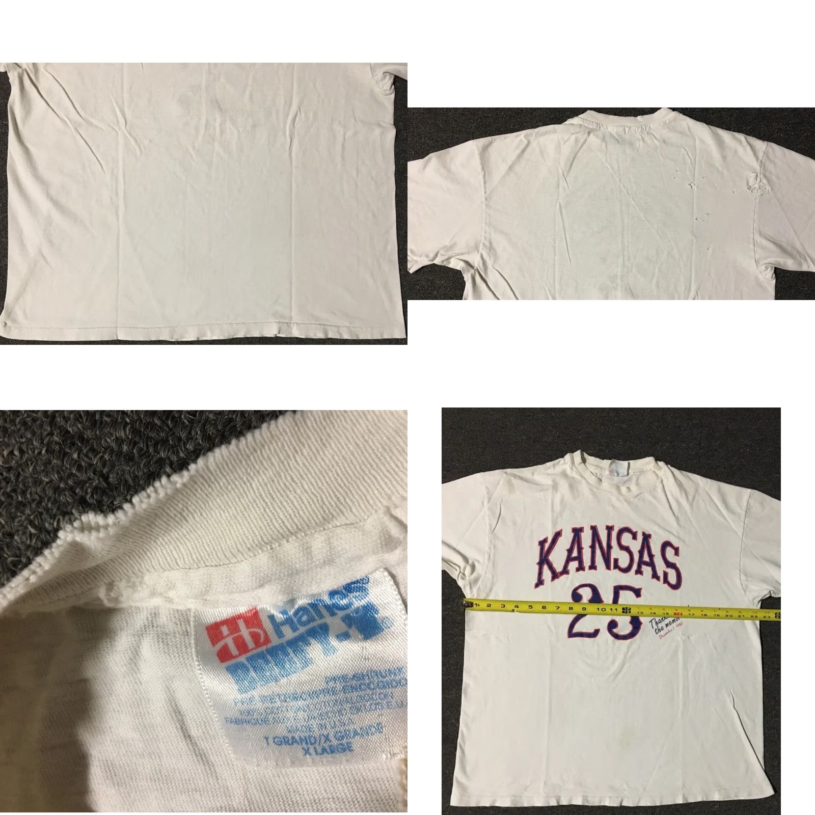 Thrasher VINTAGE Kansas #25 Thrashed Faded Shirt M 90s College White Graphic Tee Mens 90s Grunge University USA Size US M / EU 48-50 / 2 - 8 Thumbnail