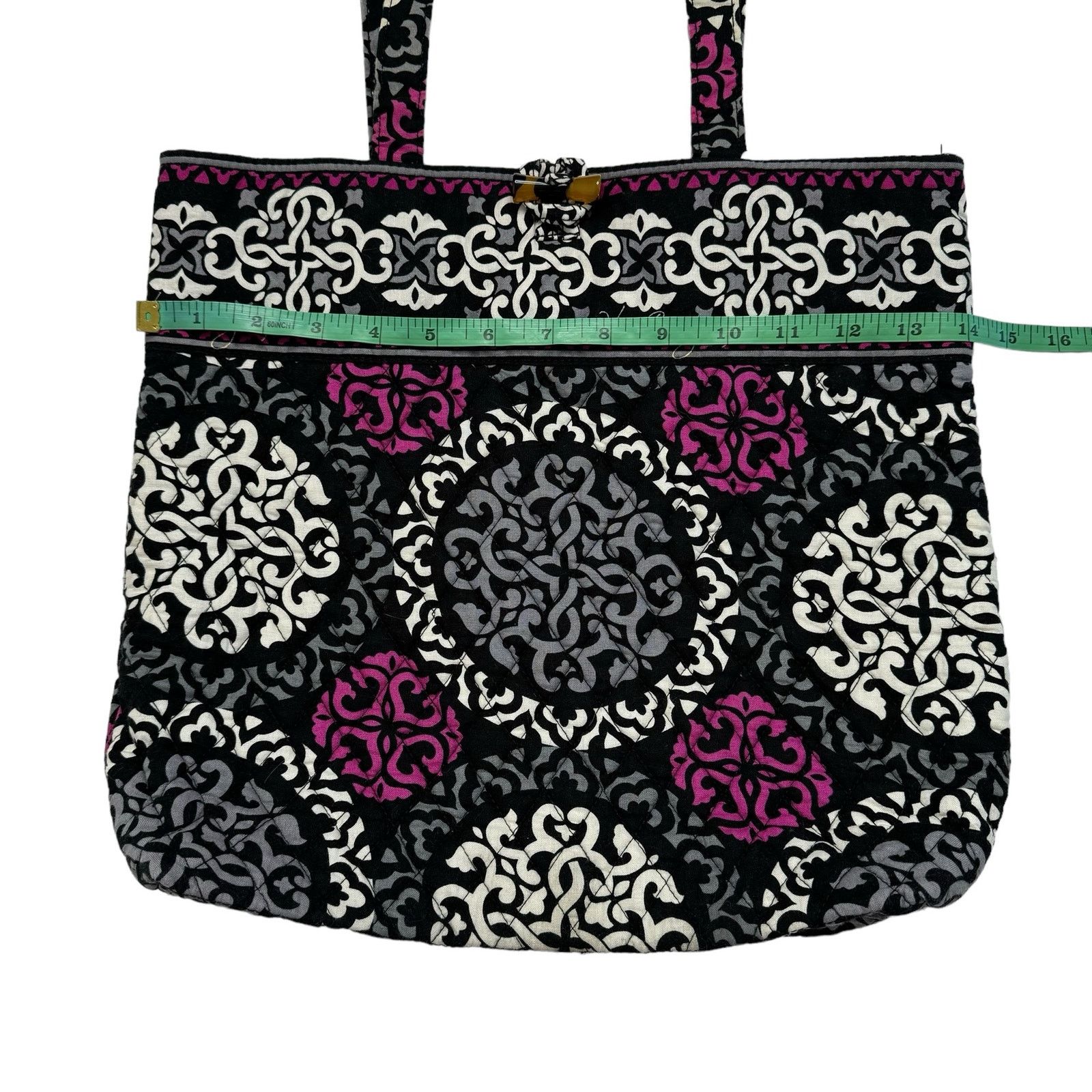 Vera Bradley VERA BRADLEY Canterberry Pink Black Swirl Shoulder Bag Tote Size ONE SIZE - 4 Thumbnail