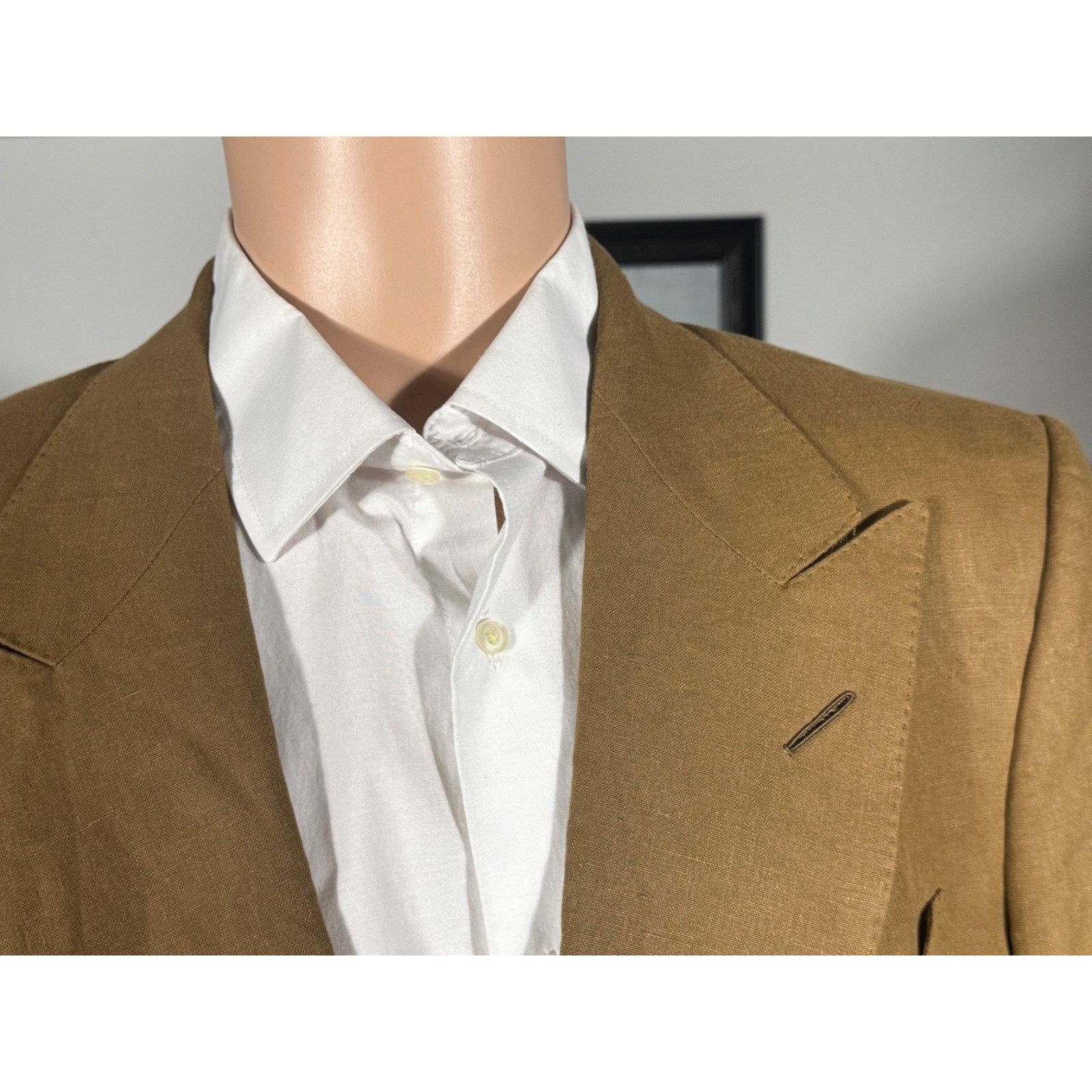 Tom Ford Tom Ford Tobacco Brown Linen Peak Lapel Blazer jacket 46R Size 46R - 3 Thumbnail