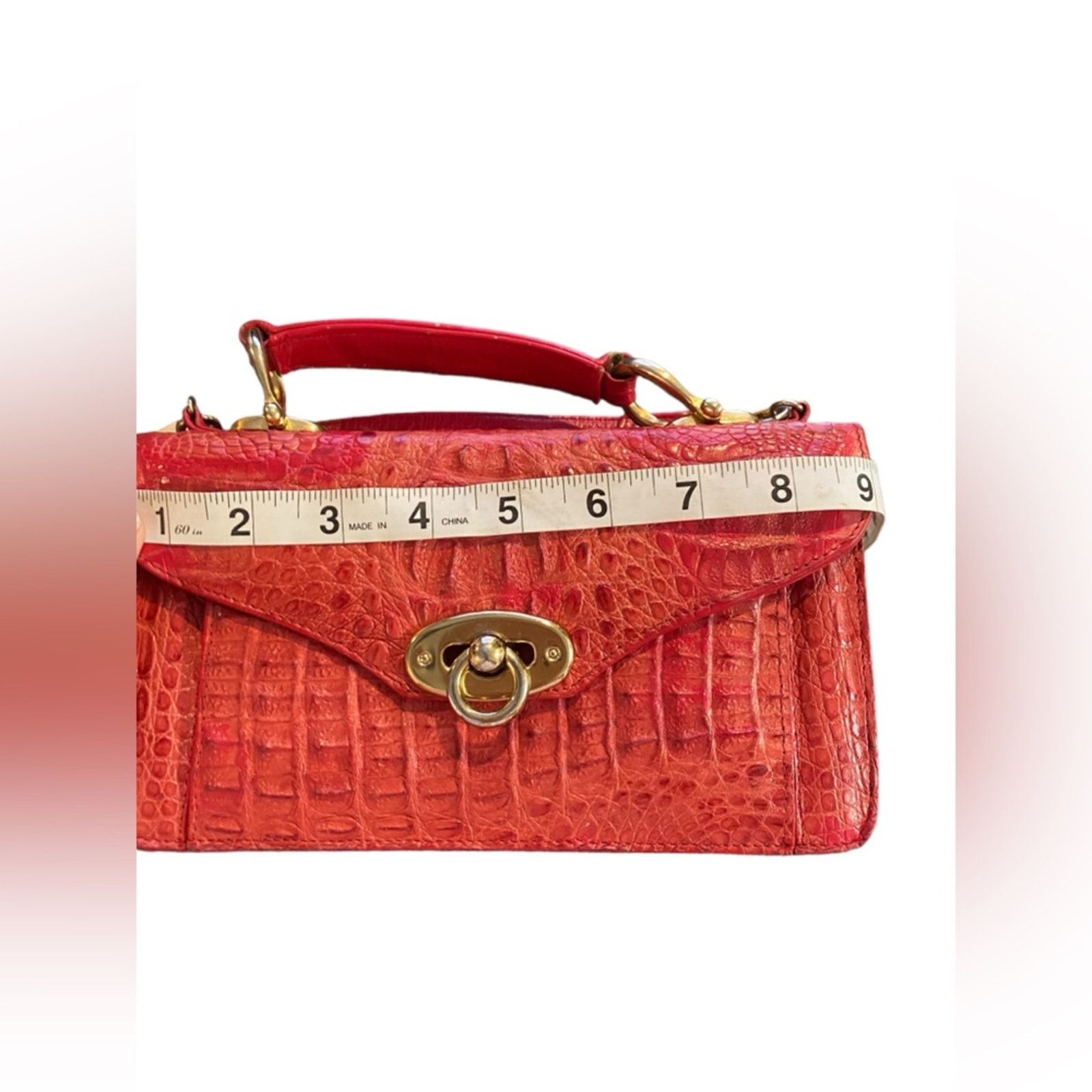 Other LOS ALTOS BOOTS Western Wear Croc Leather Purse Handbag Red Size ONE SIZE - 3 Thumbnail