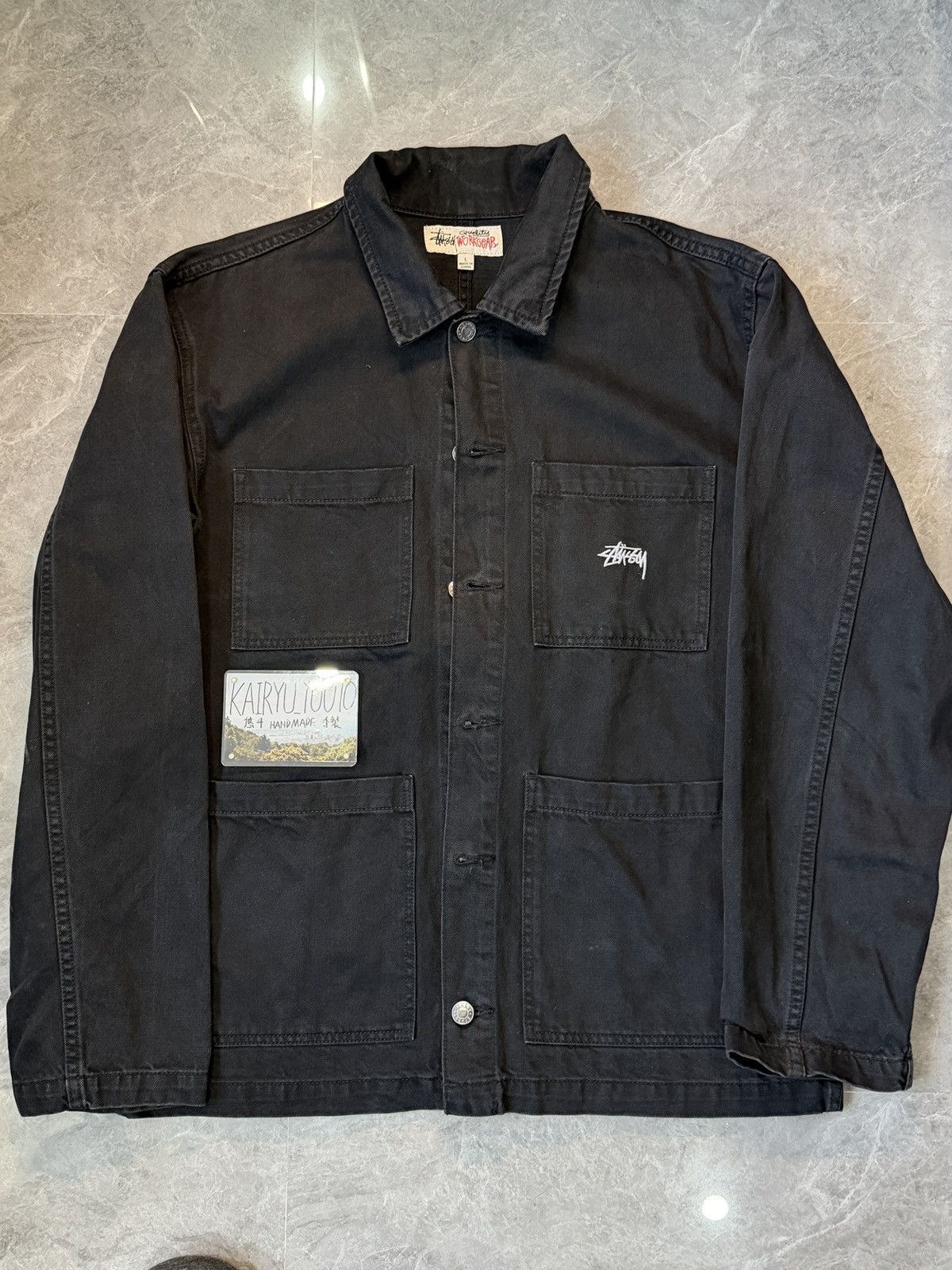 Stussy Stüssy Workgear Black Cotton Chore Jacket Size US L / EU 52-54 / 3 - 1 Thumbnail