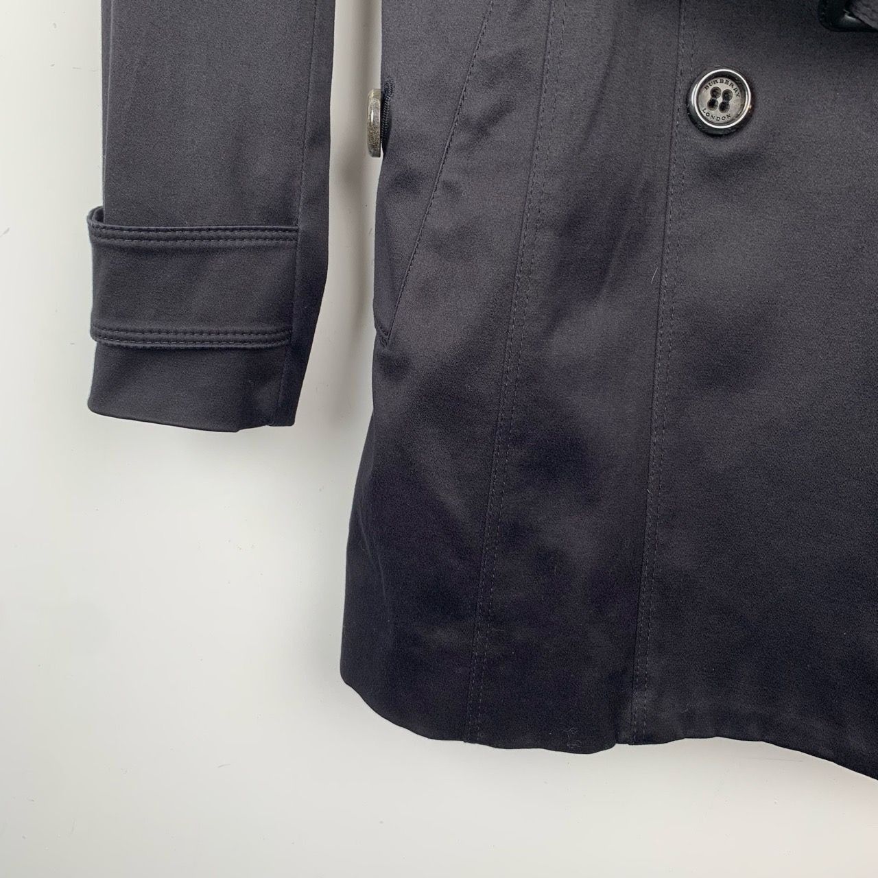 Burberry Burberry London Womens Black Double-Breasted Trench Coat Wit Size S / US 4 / IT 40 - 5 Thumbnail