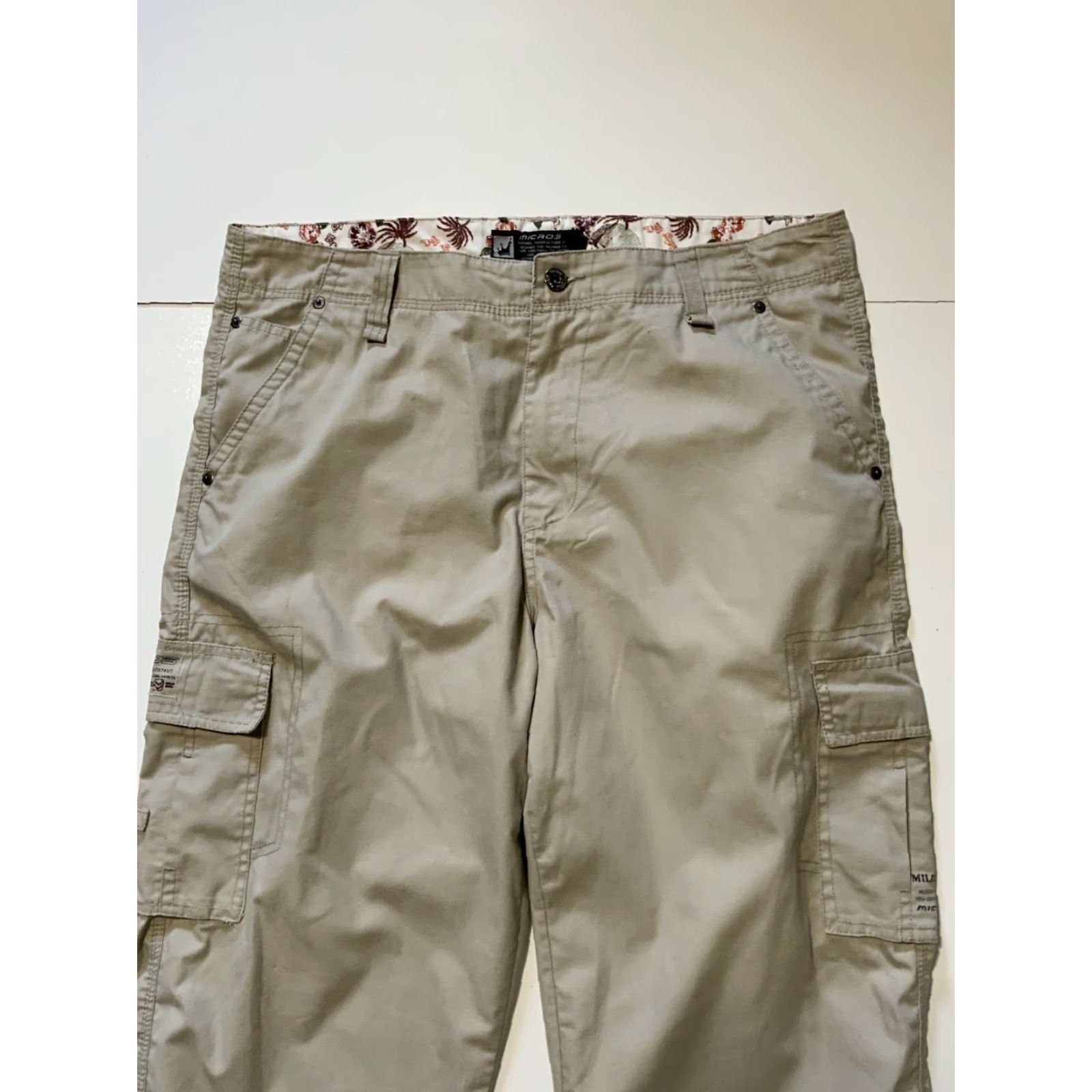 Vintage VINTAGE Micros Cargo Utility Skateboarding Lightweight Everyday Pants Sz. 36 Men Beige Cargo Pants 36 Mens Size US 36 / EU 52 - 4 Thumbnail