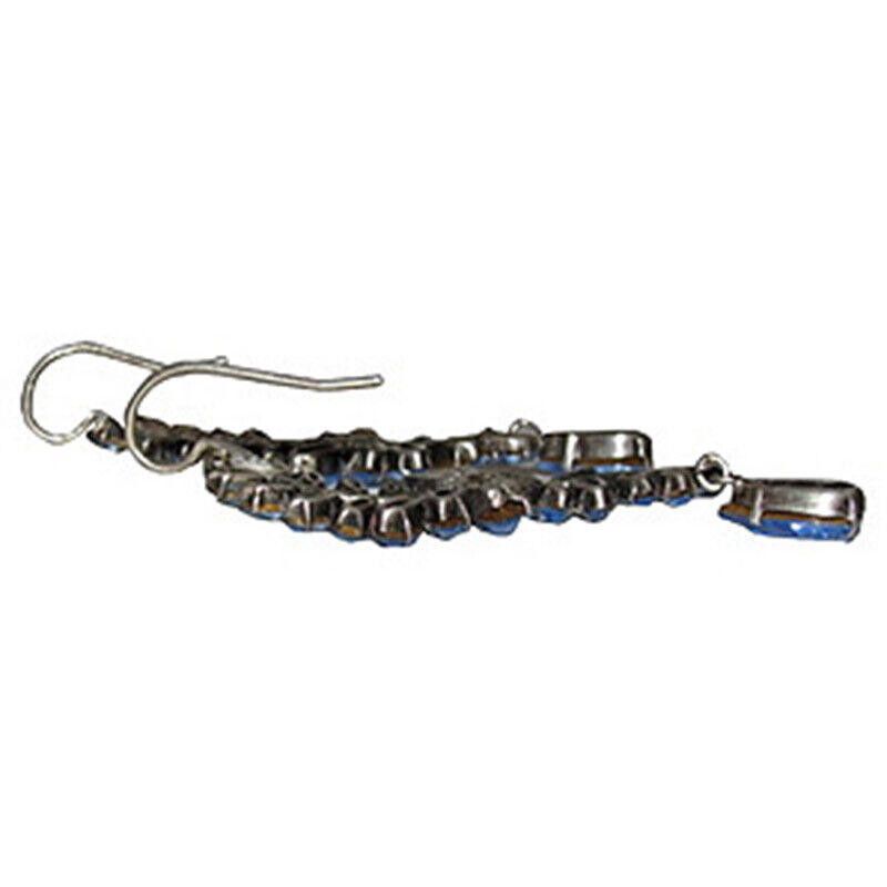 Designer Blue Sterling Drop Rhinestone Earrings Size ONE SIZE - 4 Thumbnail