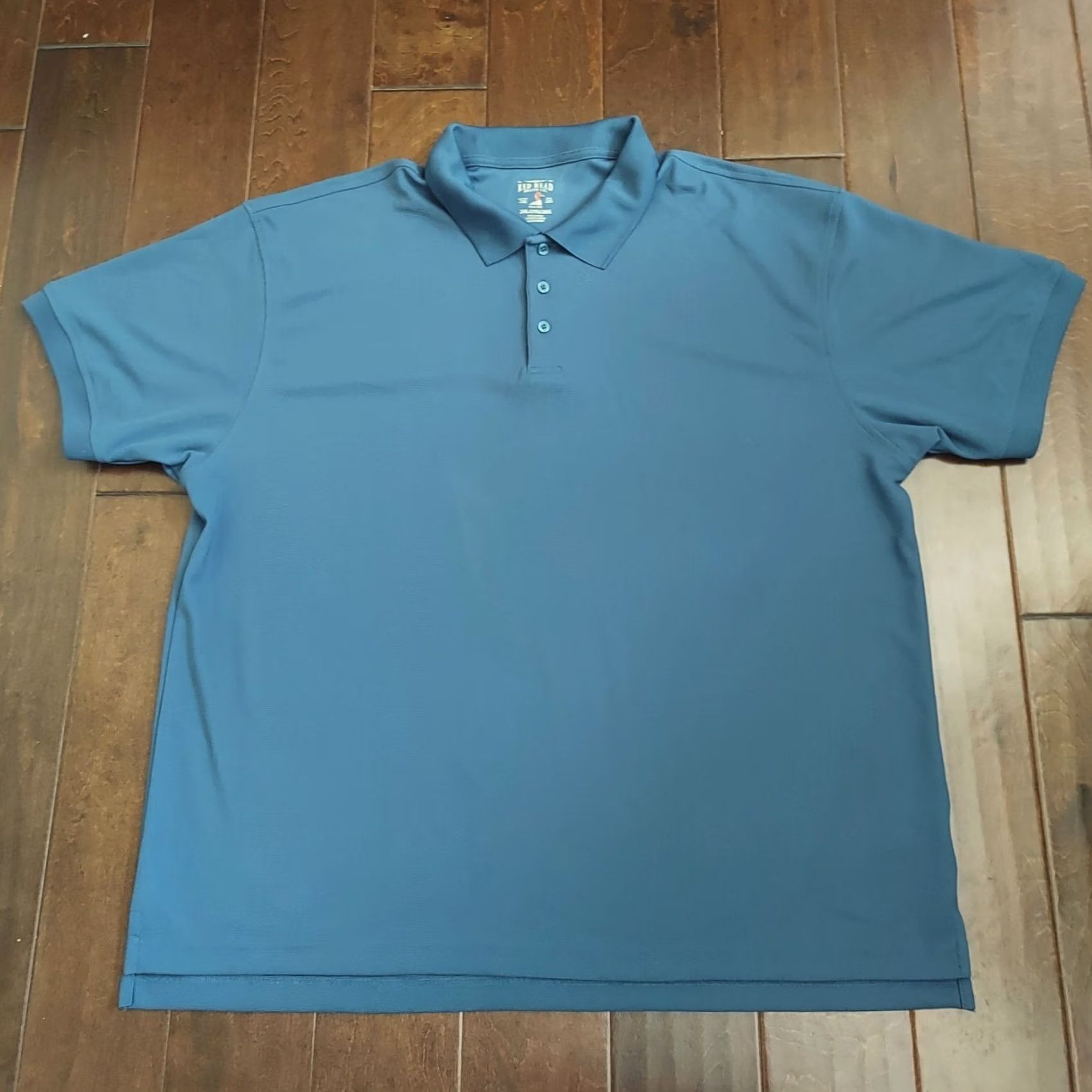 Vintage RedHead Mens Short Sleeve Solid Blue Polo Shirt - 2XL Size US XXL / EU 58 / 5 - 2 Thumbnail