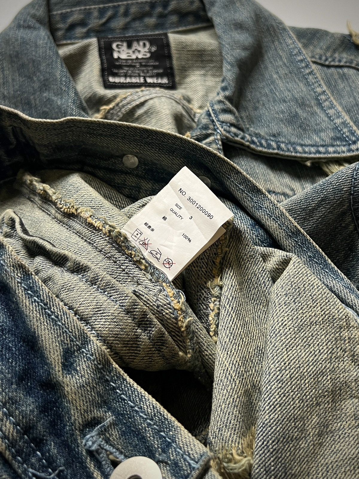 Japanese Brand GLAD NEWS Mudwash Distressed Studded Punk Archive Jacket Y2K Size US S / EU 44-46 / 1 - 13 Thumbnail
