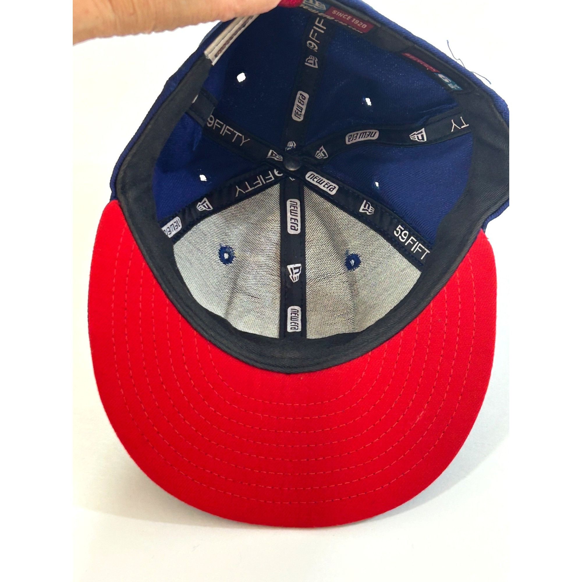 New Era NY Nets Hardwood Classics New Era Cap Blue Red 6 7/8 Logo Te Size ONE SIZE - 8 Thumbnail