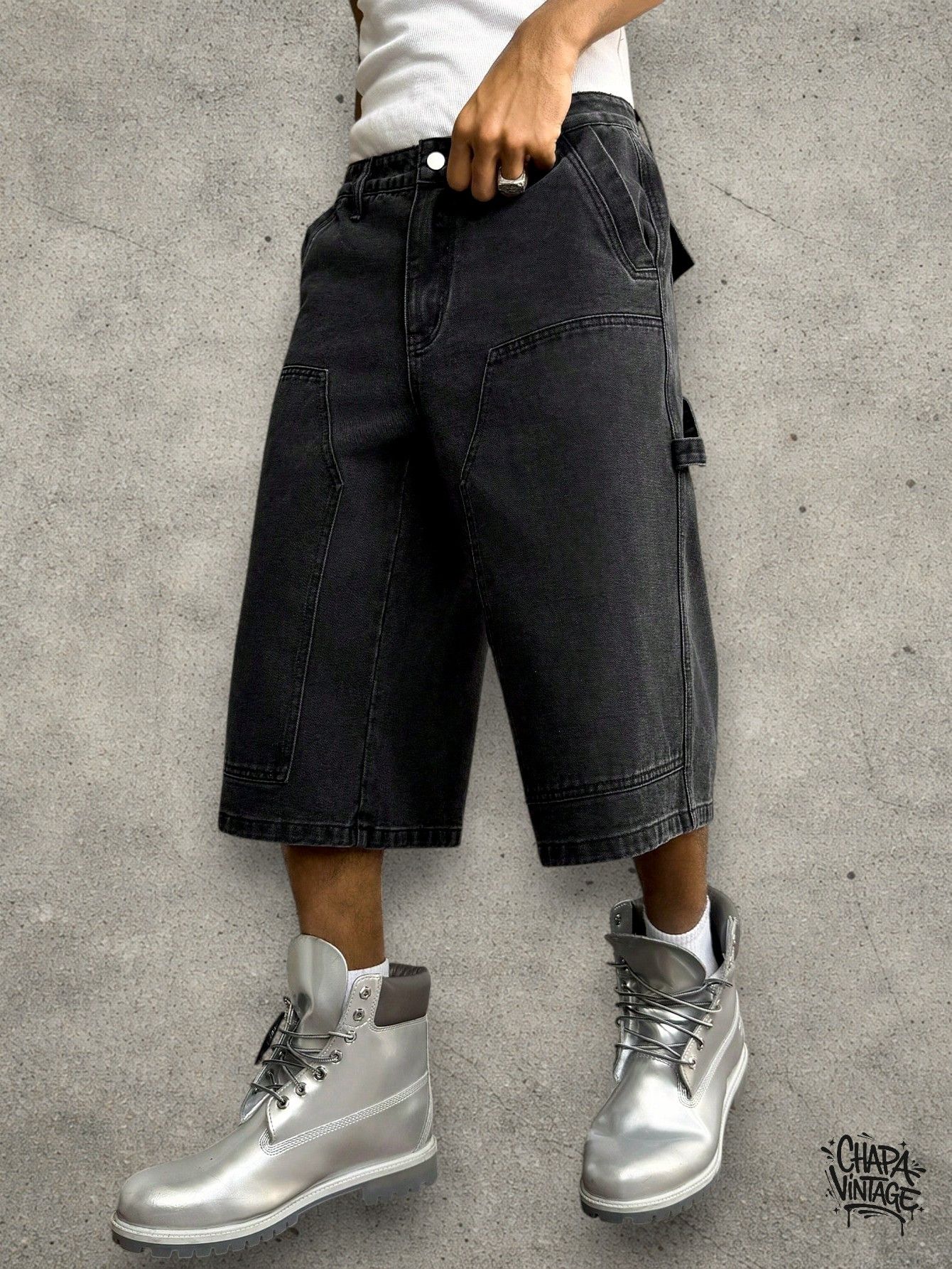Japanese Brand Dark gray cargo jorts Size US 32 / EU 48 - 1 Thumbnail