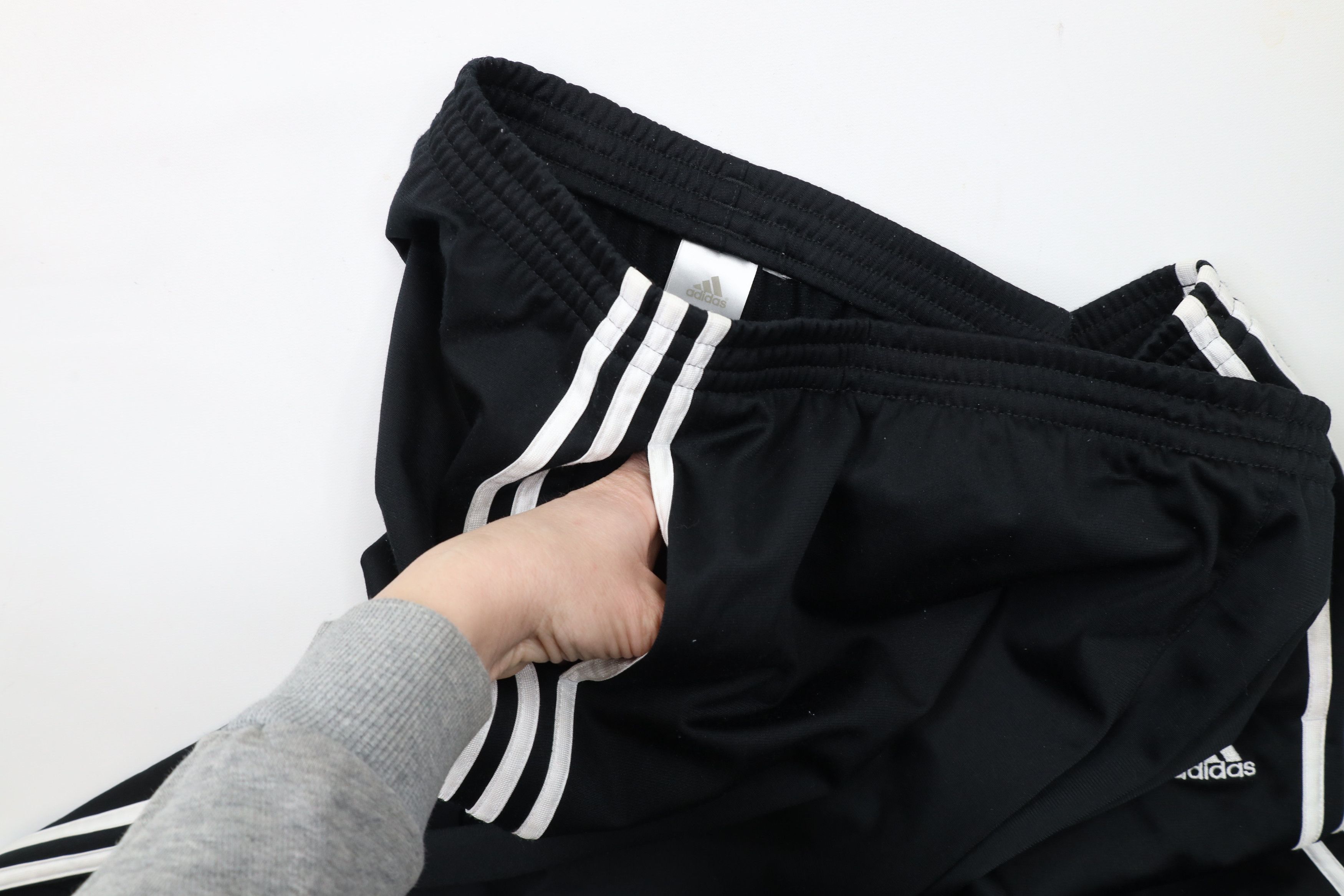 Adidas × Vintage Vintage Y2K Adidas Striped Wide Leg Sweatpants Pants Black Size 38" / US 16 / IT 52 - 10 Thumbnail