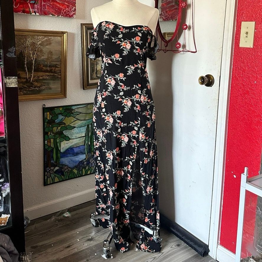 Other ambience orange black floral maxi dress Size M / US 6-8 / IT 42-44 - 1 Thumbnail