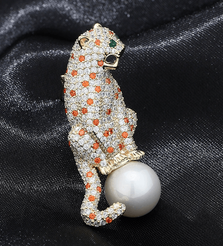 Japanese Brand Elegante Leopard Brooch Size ONE SIZE - 2 Thumbnail