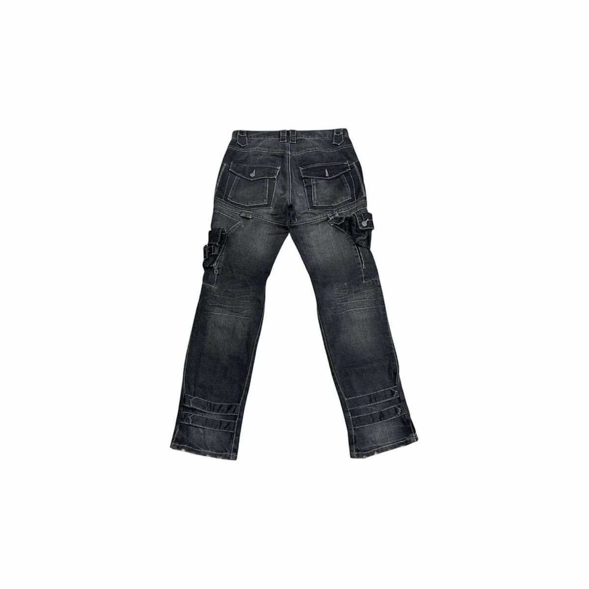 Japanese Brand × Le Grande Bleu (L.G.B.) × PPFM 🔥Sick Y2K PPFM Cargo Black Denim Detachable 3D Pockets Size US 30 / EU 46 - 8 Thumbnail
