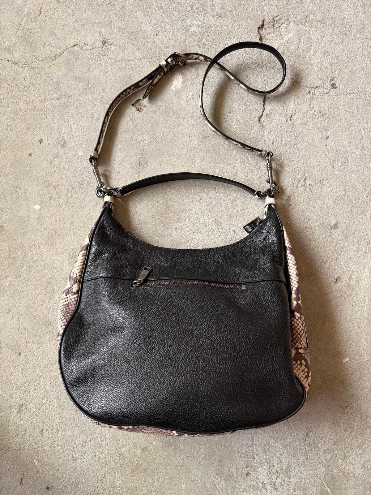 Coach Coach 2Way Harley Hobo Snake Embossed Shoulder Bag Black Size ONE SIZE - 5 Thumbnail