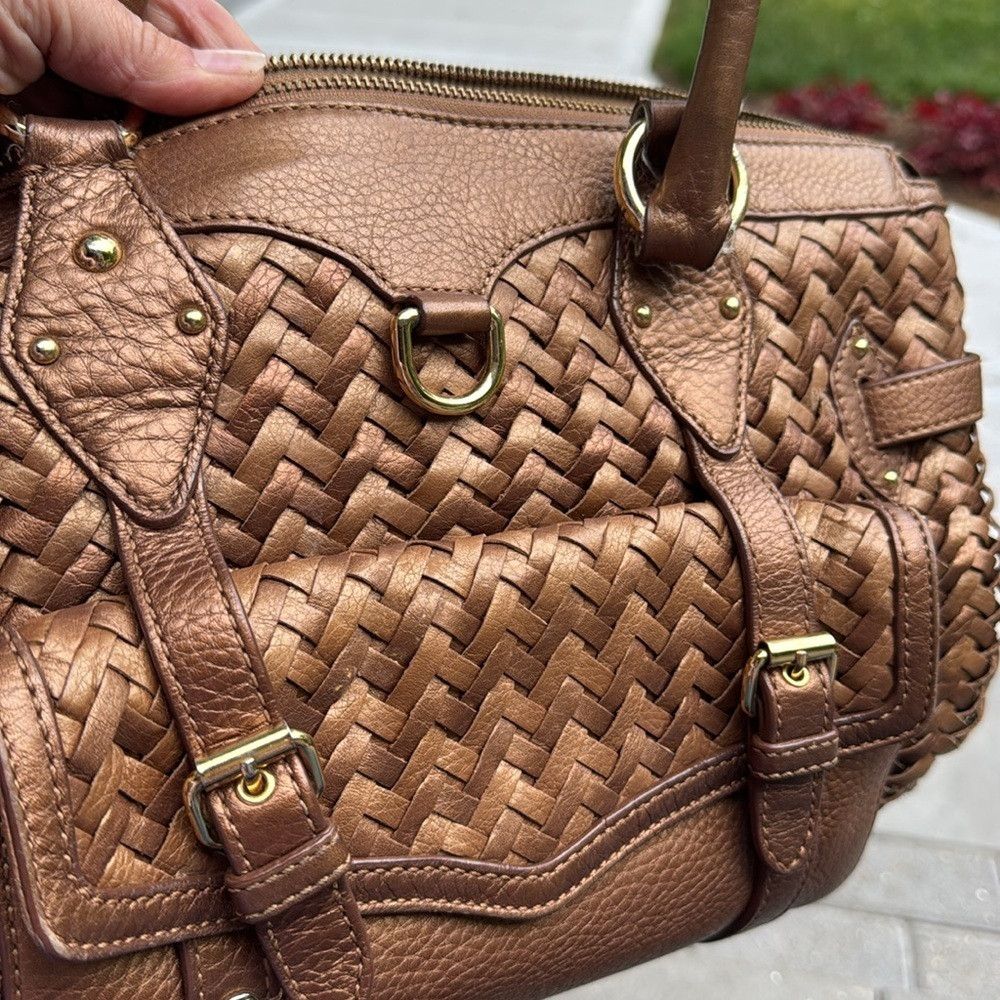 Cole Haan Cole Haan Village Weave leather shades of bronze large shou Size ONE SIZE - 2 Thumbnail