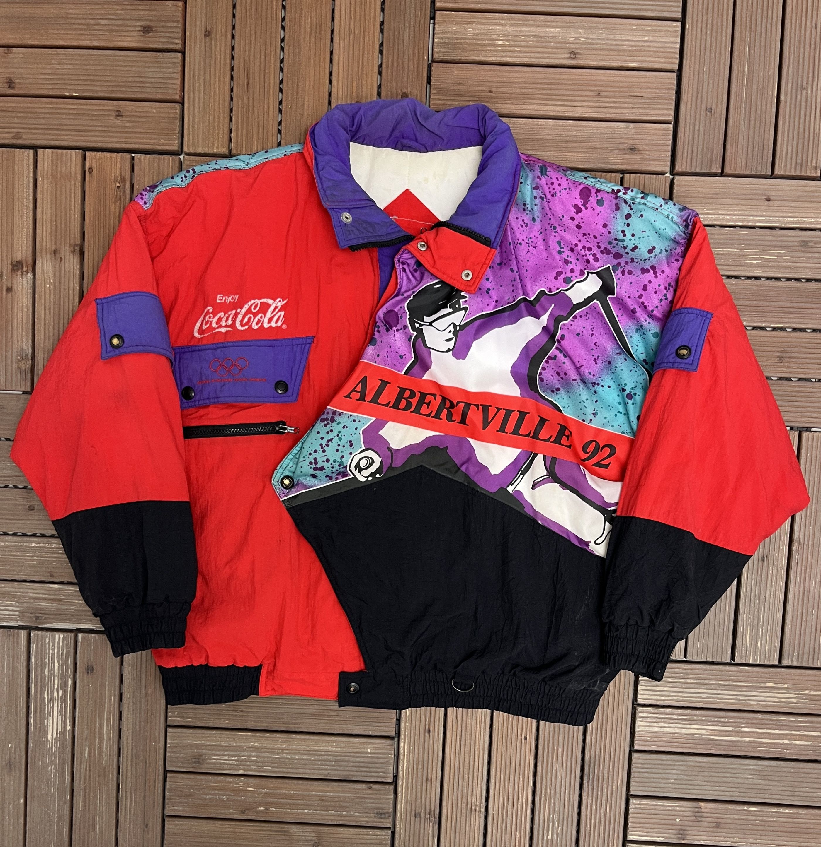 K-Way J.O Albertville 1992 Coca-Cola – Taille XL – Vintage France