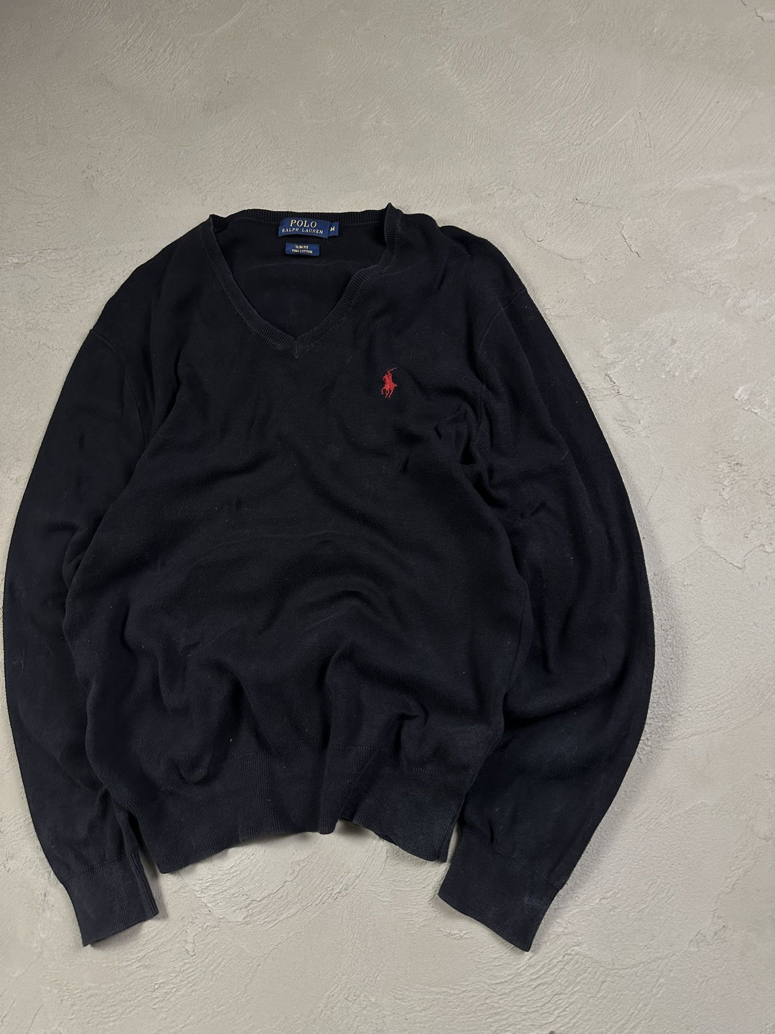 Polo Ralph Lauren Polo Ralph Lauren Logo Cotton V-neck Boxy Sweater Size US L / EU 52-54 / 3 - 3 Thumbnail