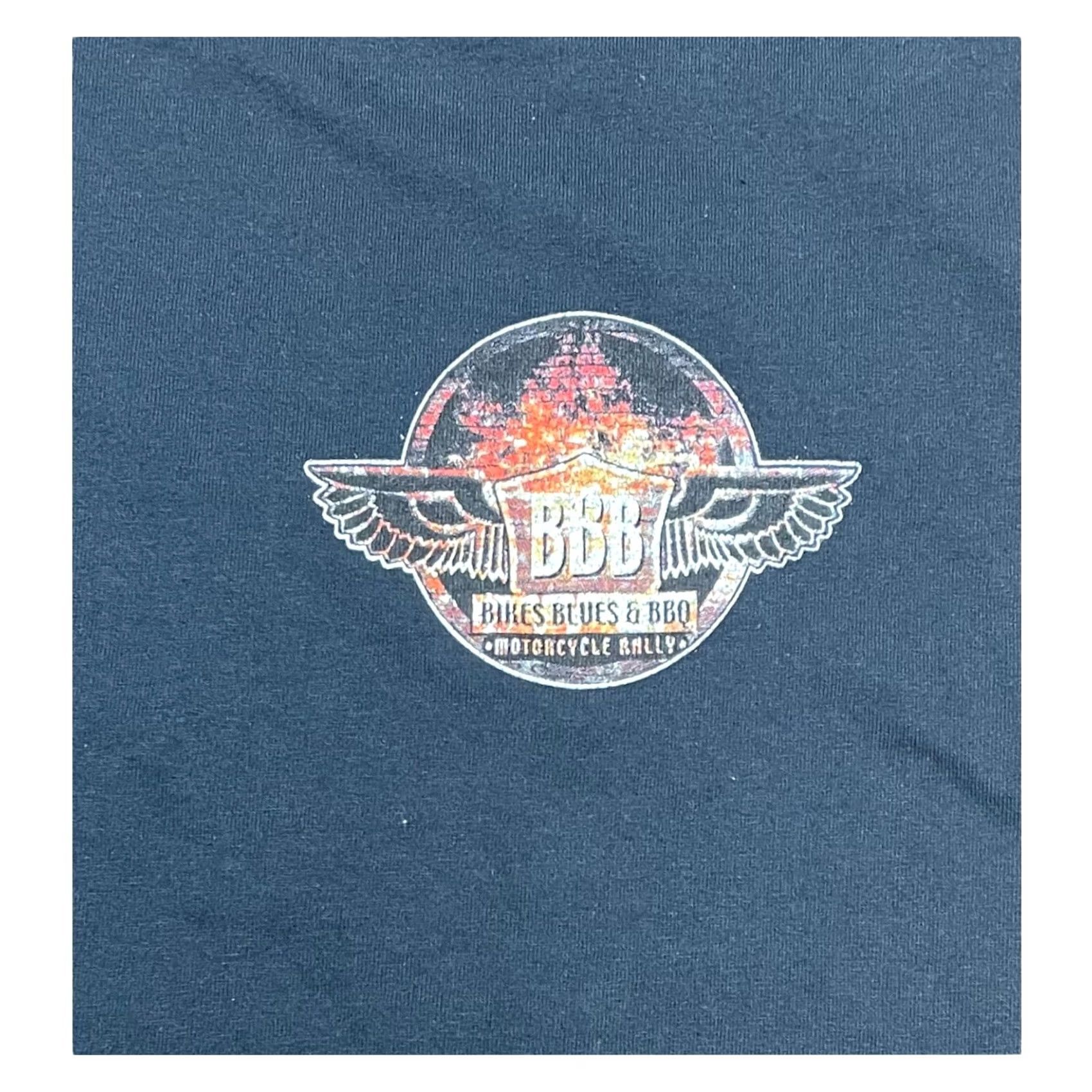 Vintage Men’s BBQ Black Short Sleeve T-Shirt XL Biker Blues BBQ Fayeyville AR 2011 Size US XL / EU 56 / 4 - 4 Thumbnail