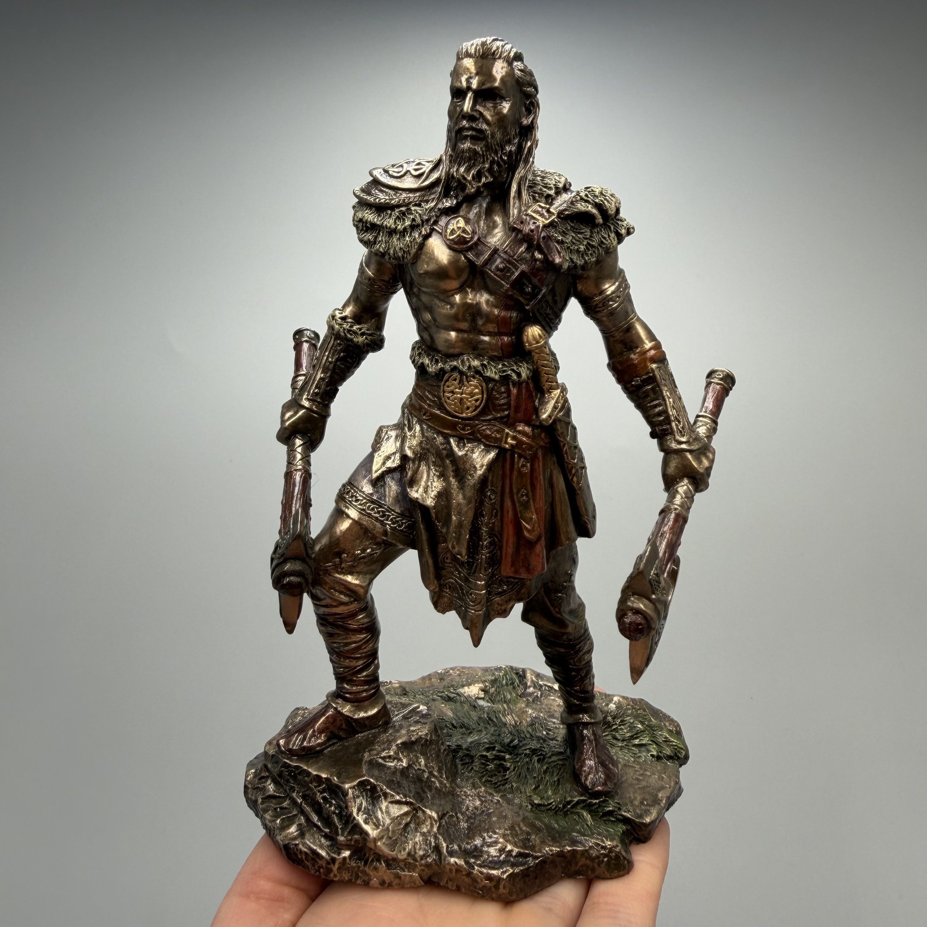 Other Viking Warrior Statue Bronze Finish Norse Figurine Two Axes Size ONE SIZE - 1 Thumbnail