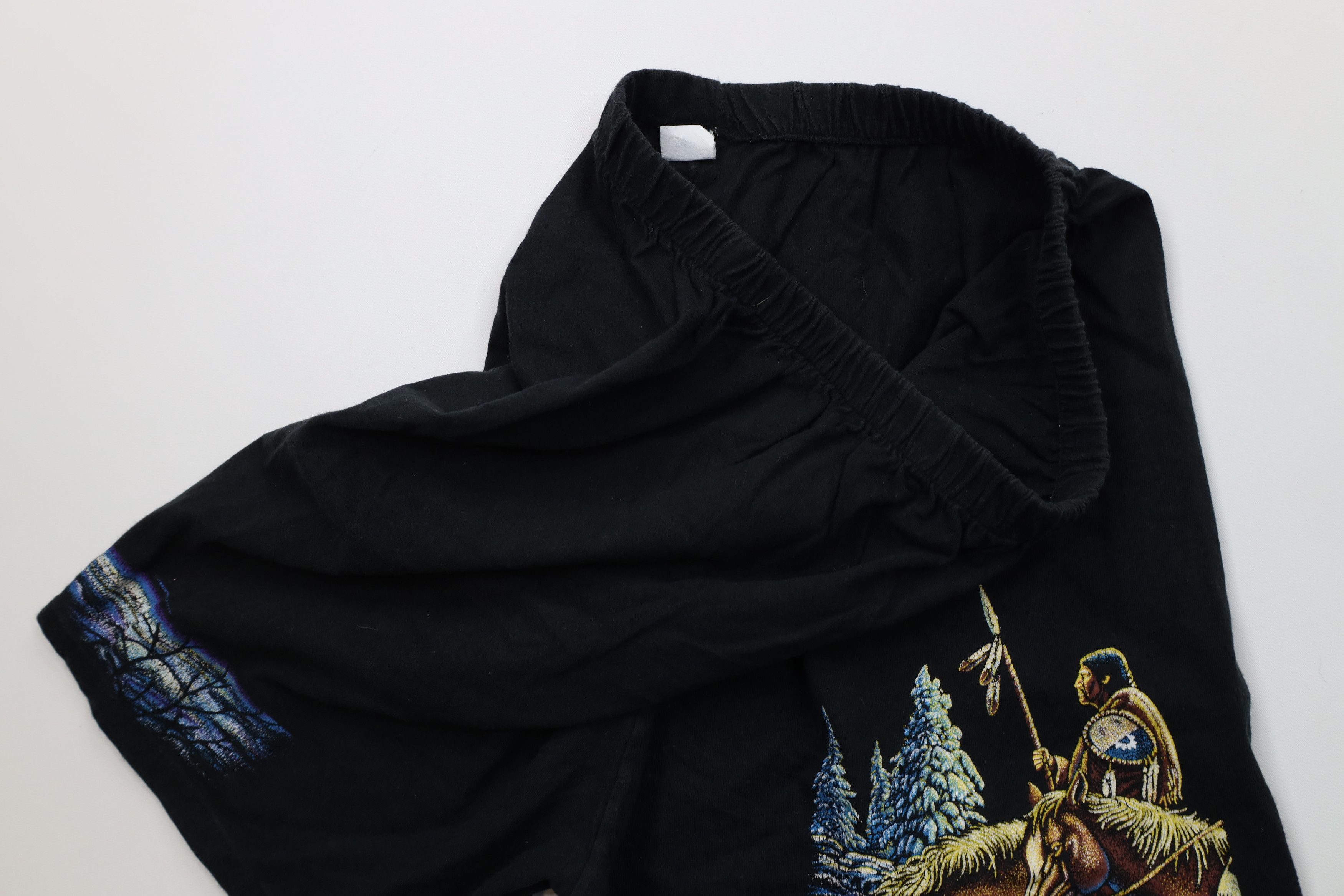 Vintage Vintage 90s Streetwear Indian Horse Nature Shorts Black USA Size 24" / US 00 / IT 34 - 7 Thumbnail