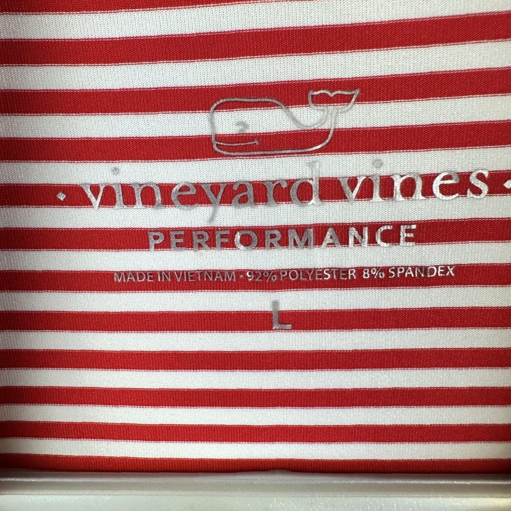 Vineyard Vines Vineyard Vines Polo Shirt Mens Large Red White Striped Performance Stretch Golf Shirt Size US L / EU 52-54 / 3 - 5 Thumbnail