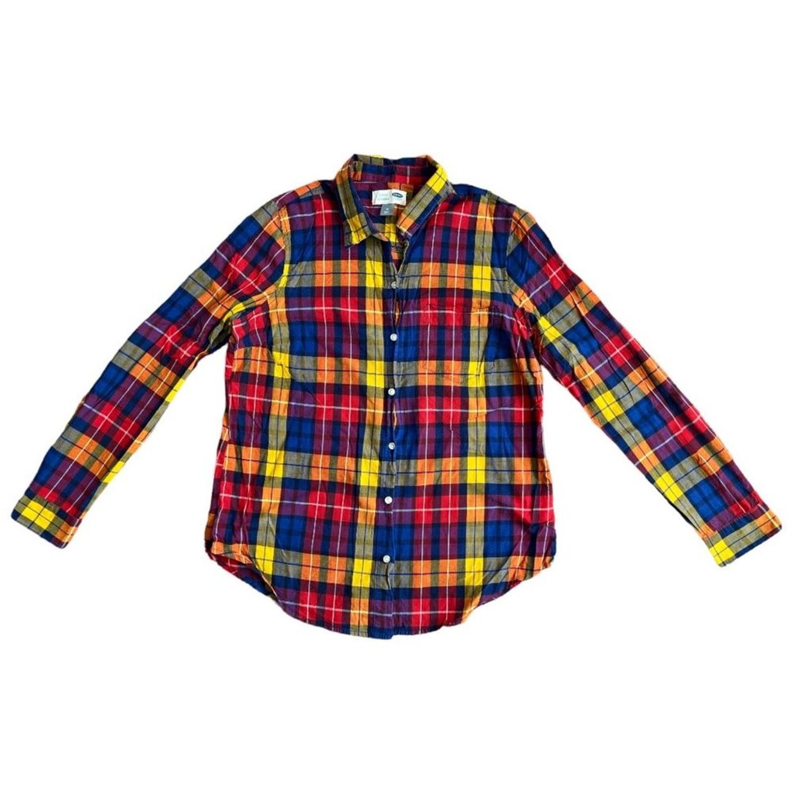 Old Navy Ol Navy Checkered Print Collared Longsleeve Top, M Size M / US 6-8 / IT 42-44 - 1 Thumbnail