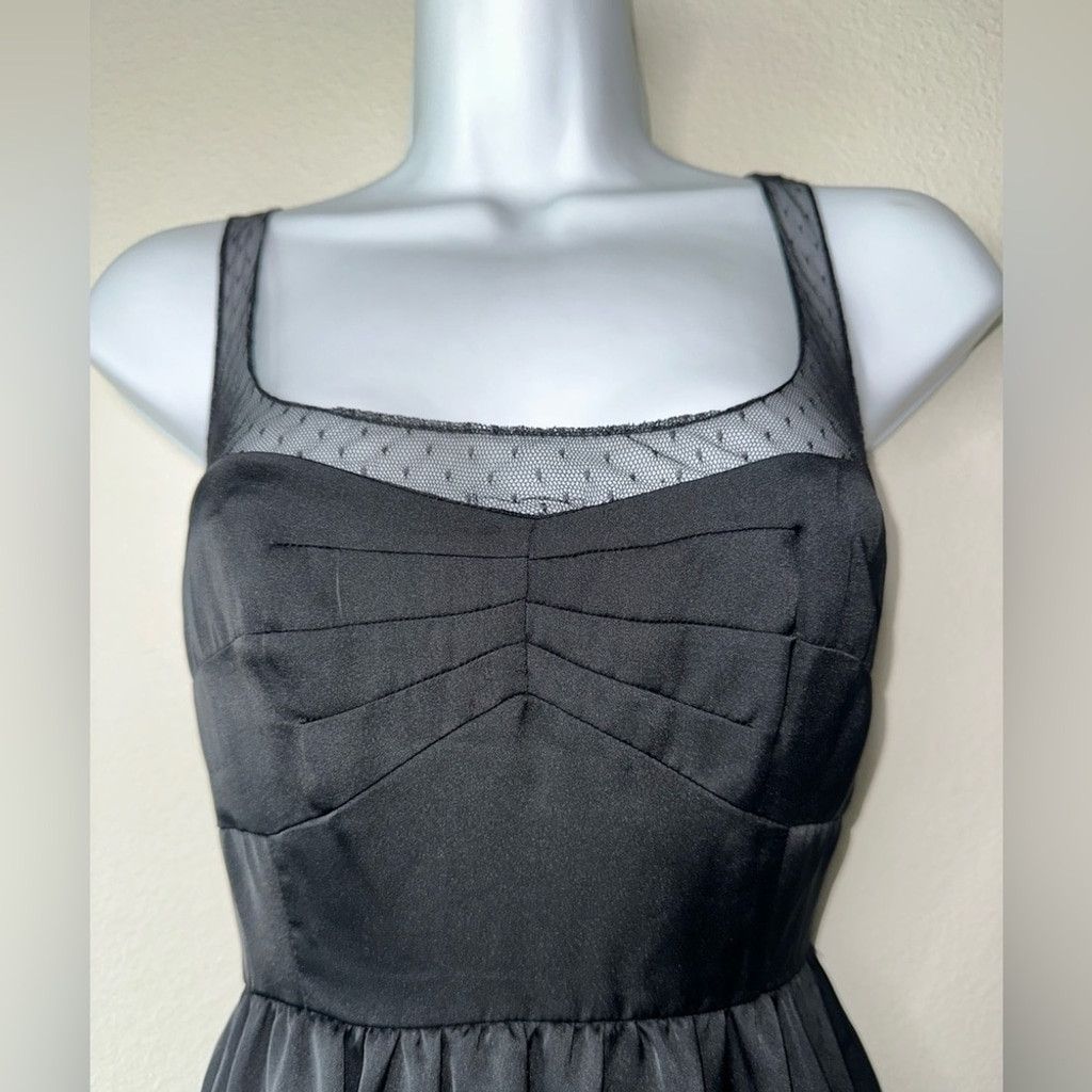 American Eagle Outfitters American Eagle Black Mesh Yoke Fit & Flare Dress Size 6 Size M / US 6-8 / IT 42-44 - 5 Thumbnail