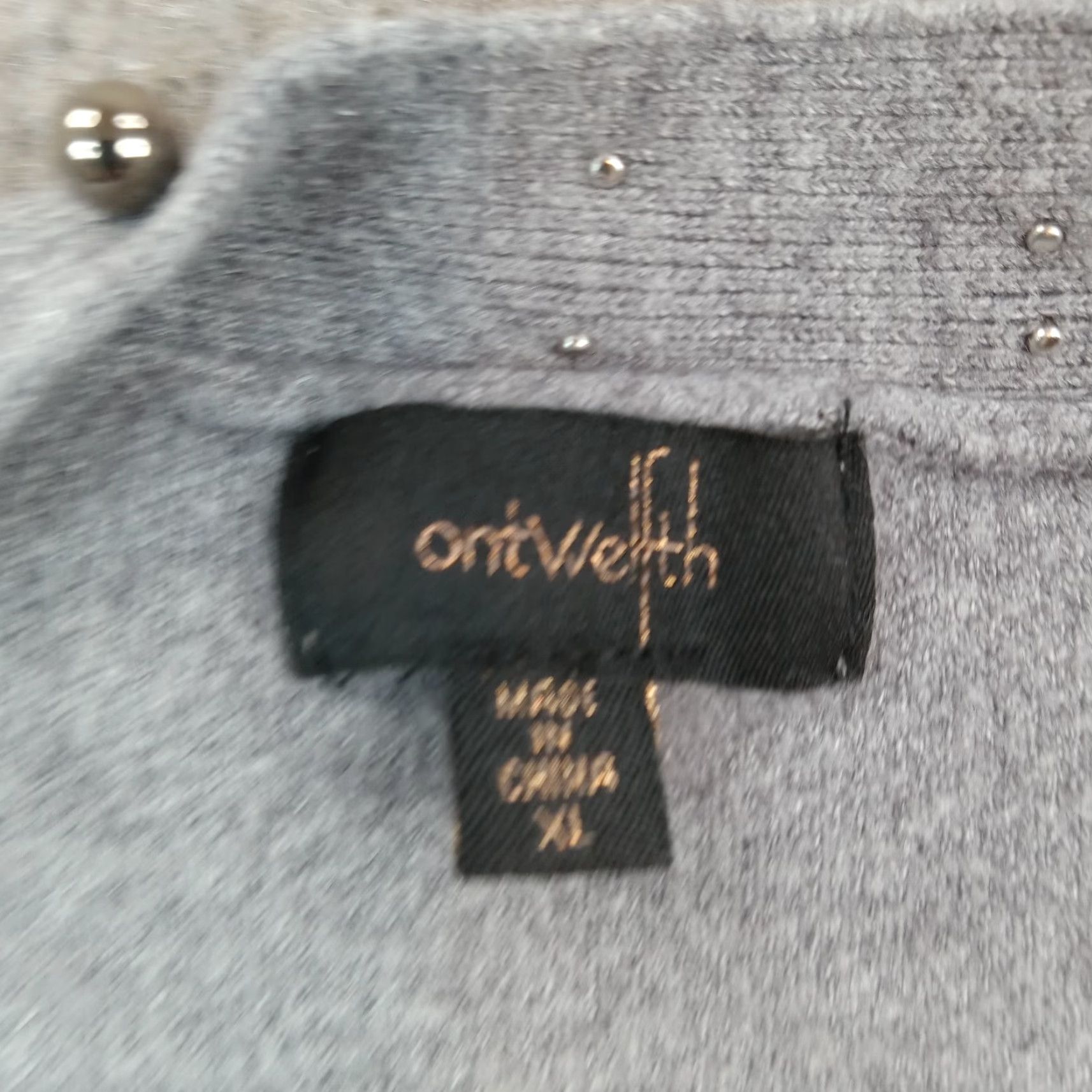 Vintage Ontwelfth Cardigan Sweater Womens XL Gray Beaded Open Front Knit Flowy Loose Size XL / US 12-14 / IT 48-50 - 5 Thumbnail