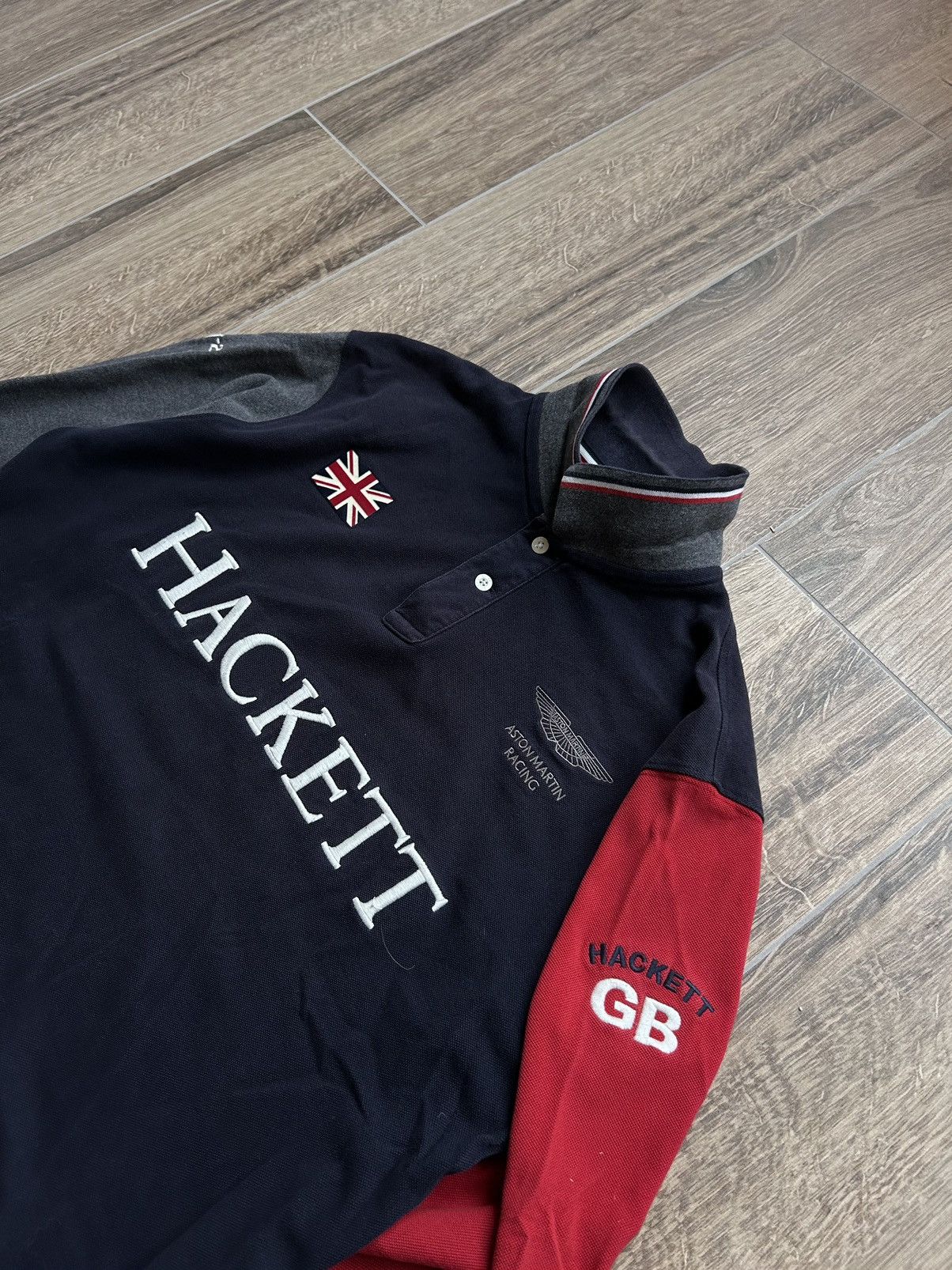 Hackett Vintage Hackett Aston Martin big logo long-sleeve shirt Size US XL / EU 56 / 4 - 3 Thumbnail
