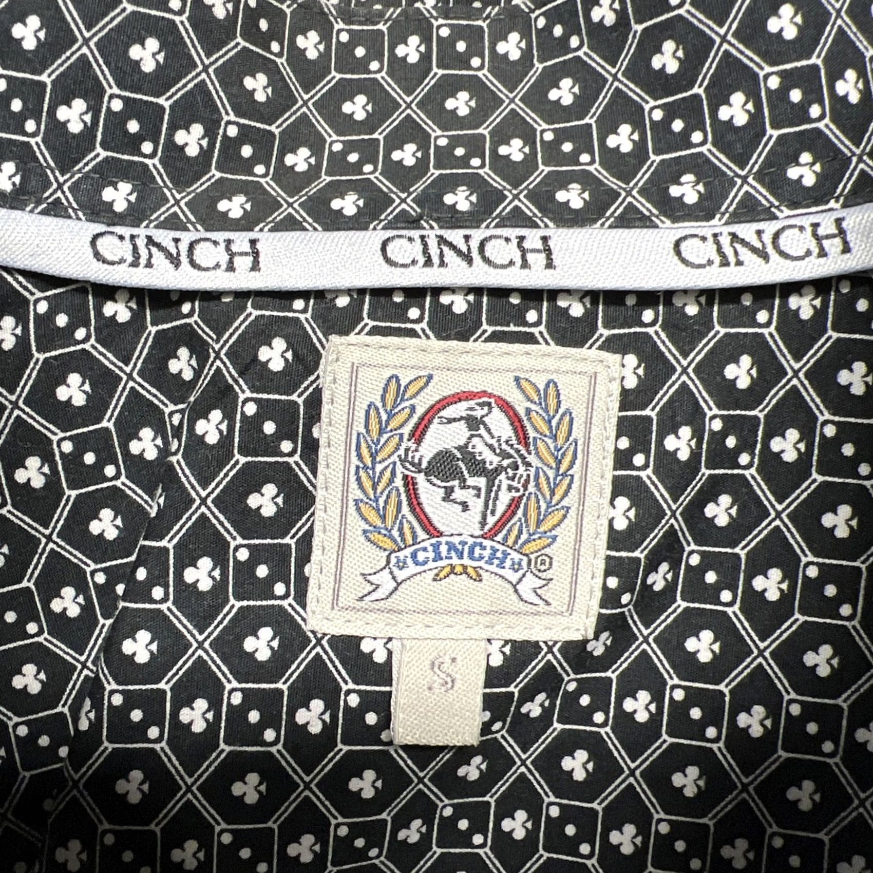 Vintage CINCH Western Snap Shirt Men S Black Geometric Pearl Snap Cowboy Shirt Size US S / EU 44-46 / 1 - 3 Thumbnail